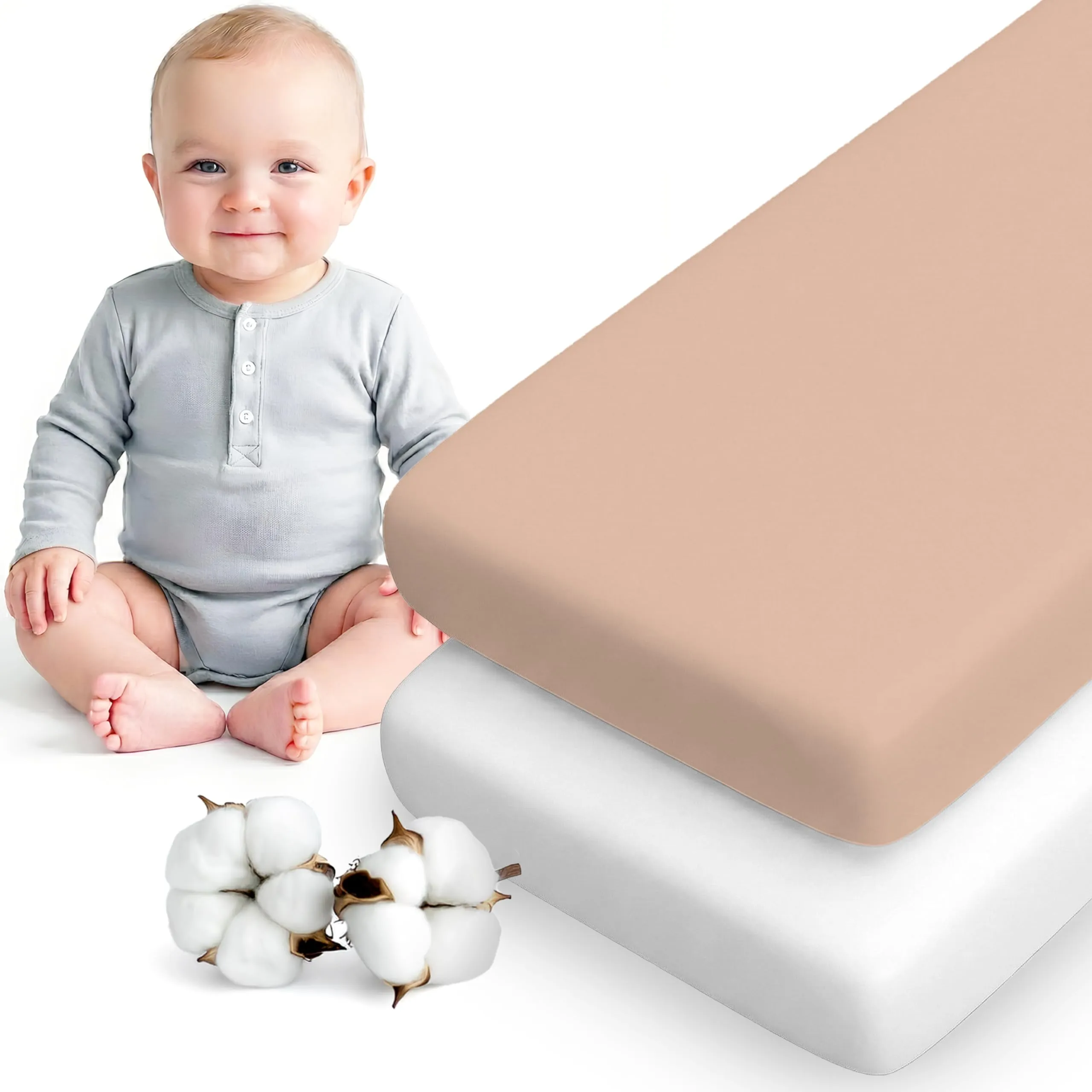 Dreamzie Set da 2 Lenzuola Lettino 70x140 cm, 100% Cotone - immagine 1