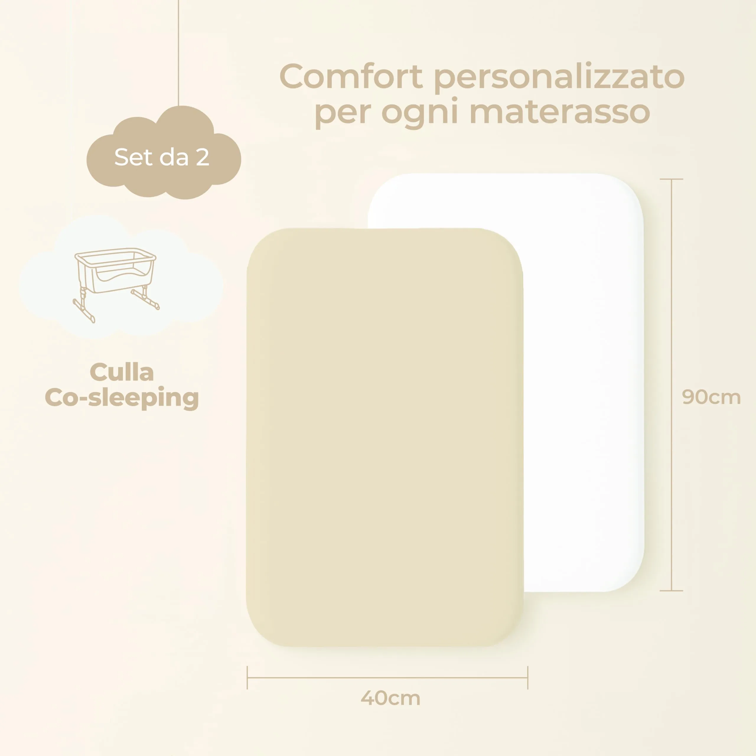 Dreamzie Set di 2 Lenzuola Culla 40x90 cm 100% Cotone - immagine 2