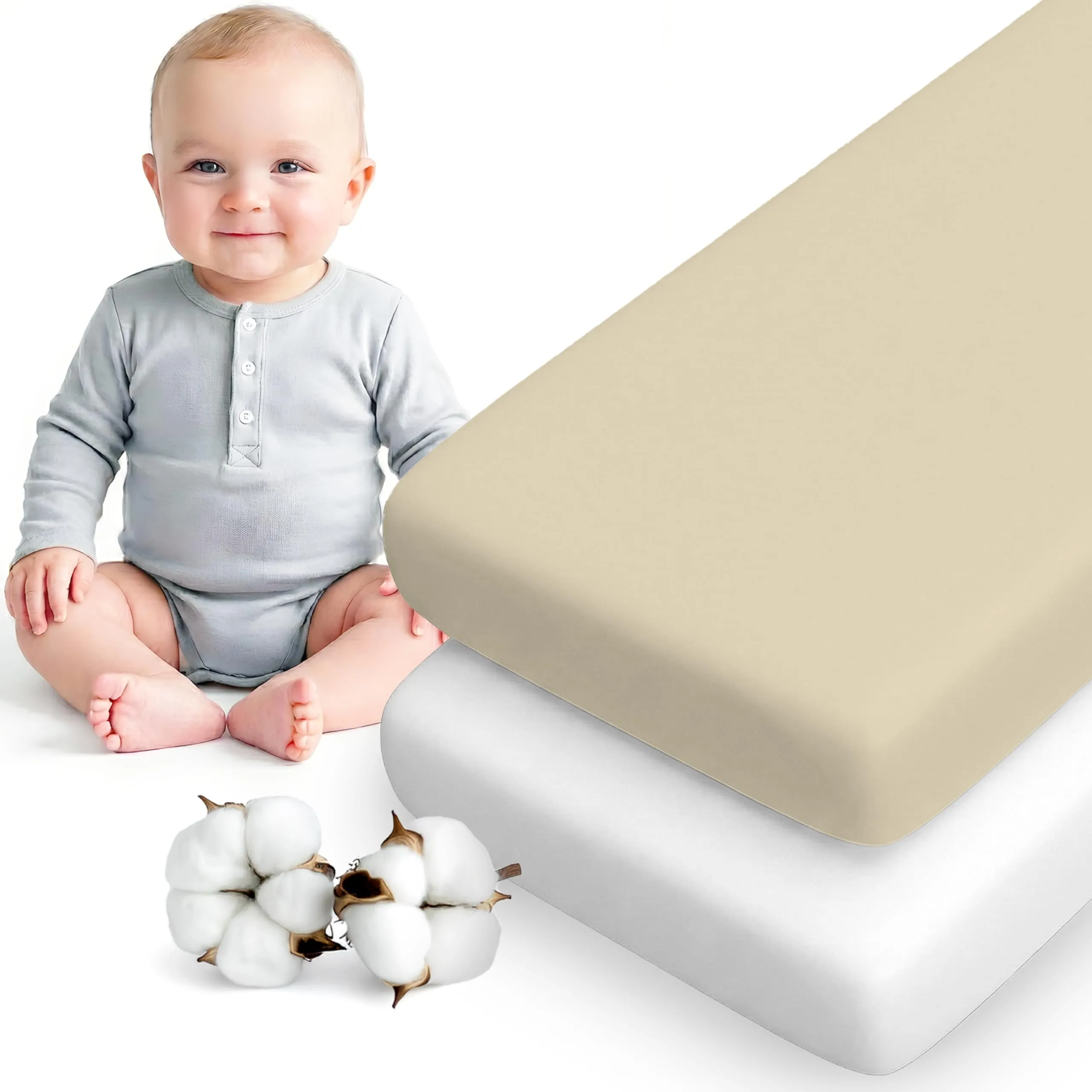 Dreamzie Set da 2 Lenzuola Lettino 70x140 cm, 100% Cotone - immagine 1