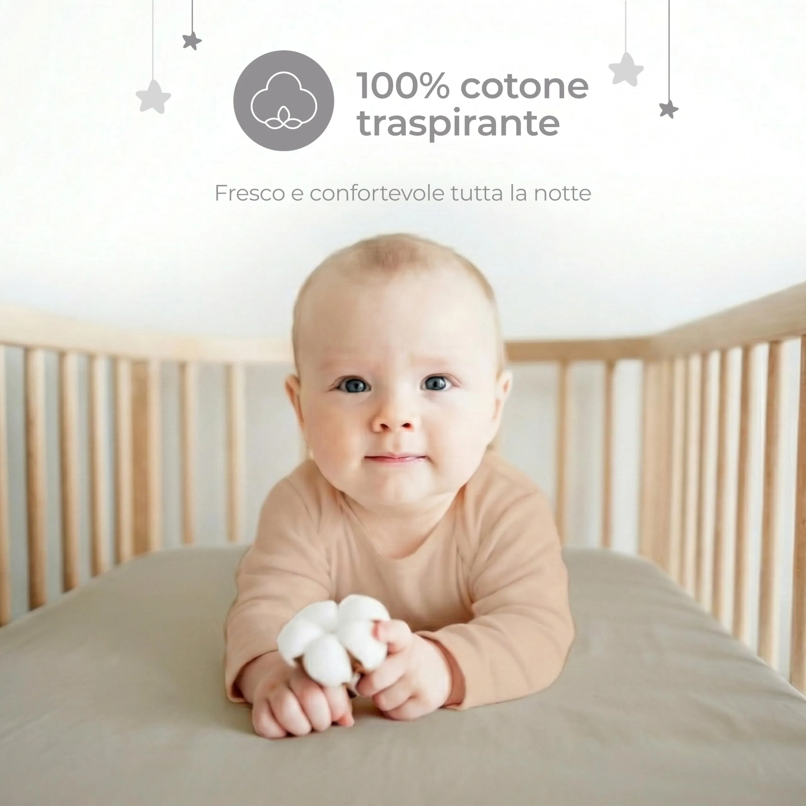 Dreamzie Set di 2 Lenzuola Culla 40x90 cm, 100% Cotone - immagine 3