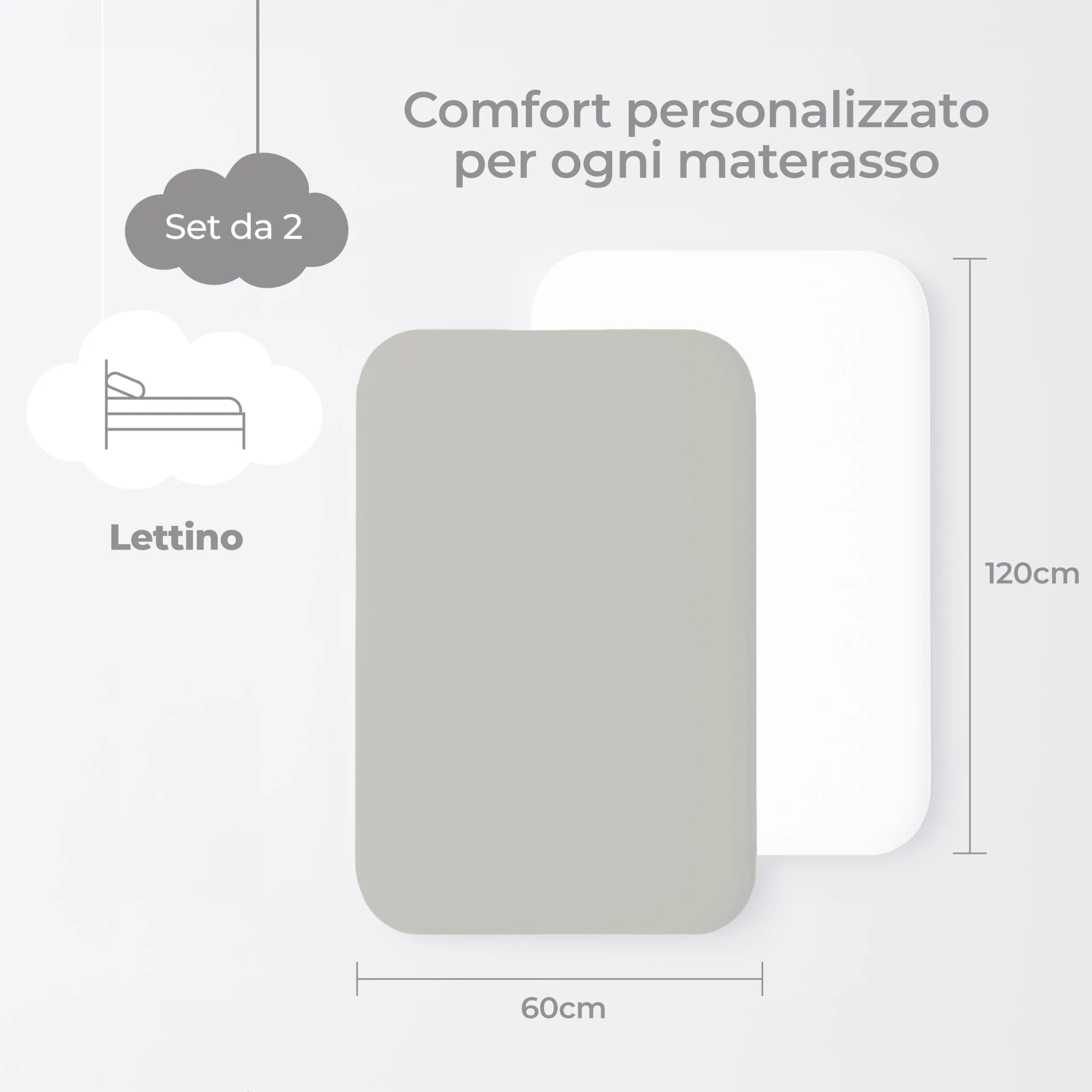 Dreamzie Set di 2 Lenzuola Lettino 60x120 cm, 100% Cotone - immagine 2