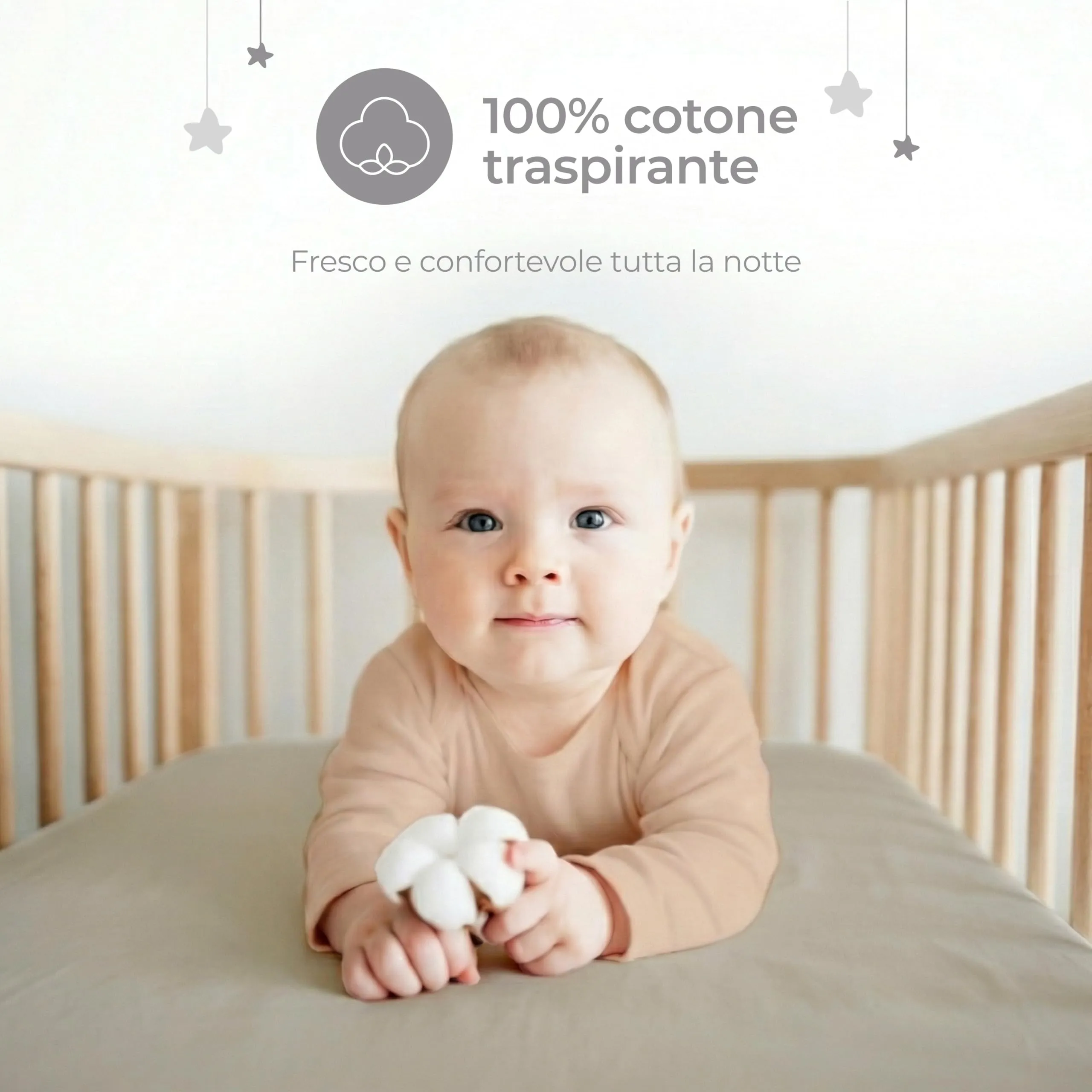 Dreamzie Set di 2 Lenzuola Lettino 60x120 cm, 100% Cotone - immagine 3