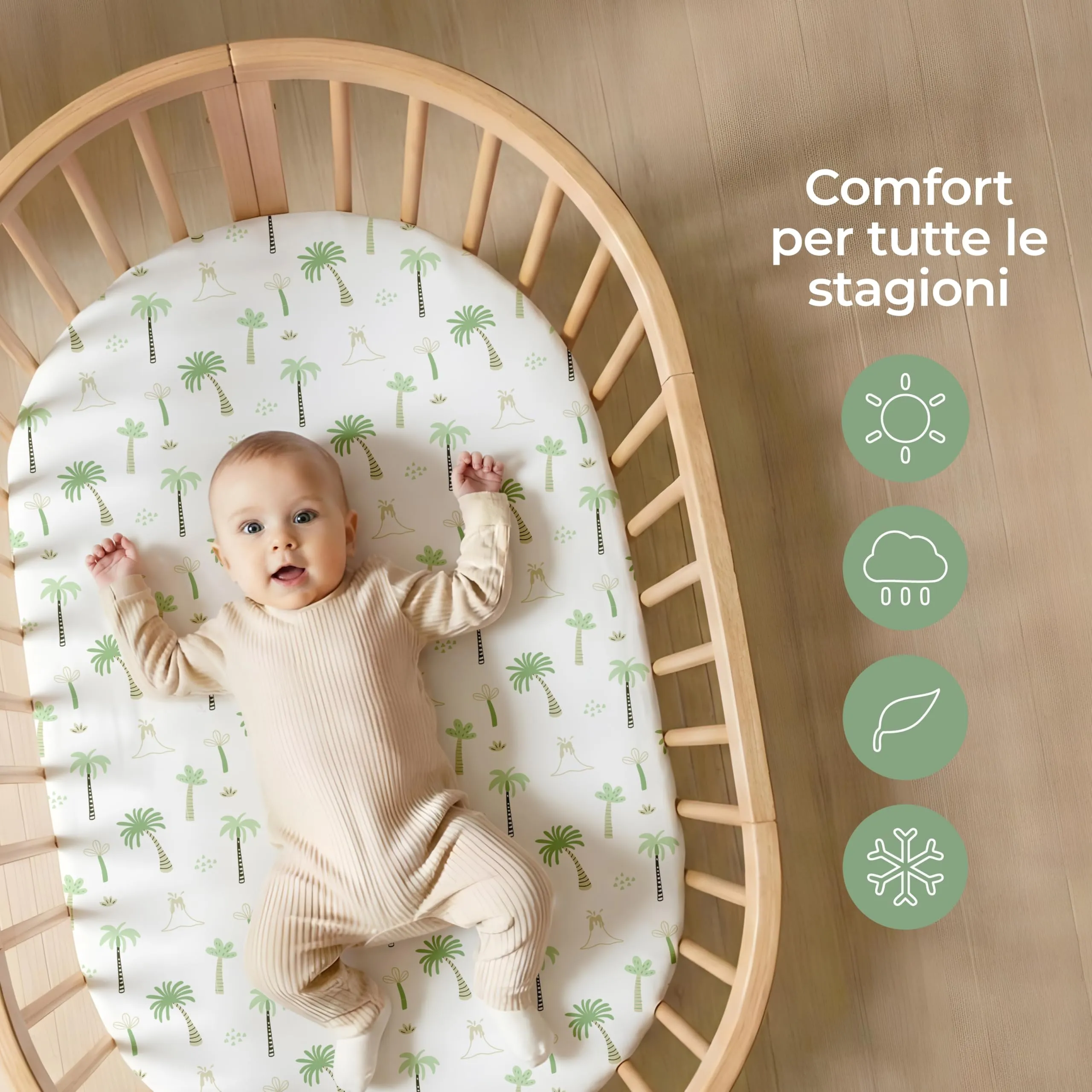 Dreamzie Set da 2 Lenzuola Culla 40x80 cm, 100% Cotone - immagine 4