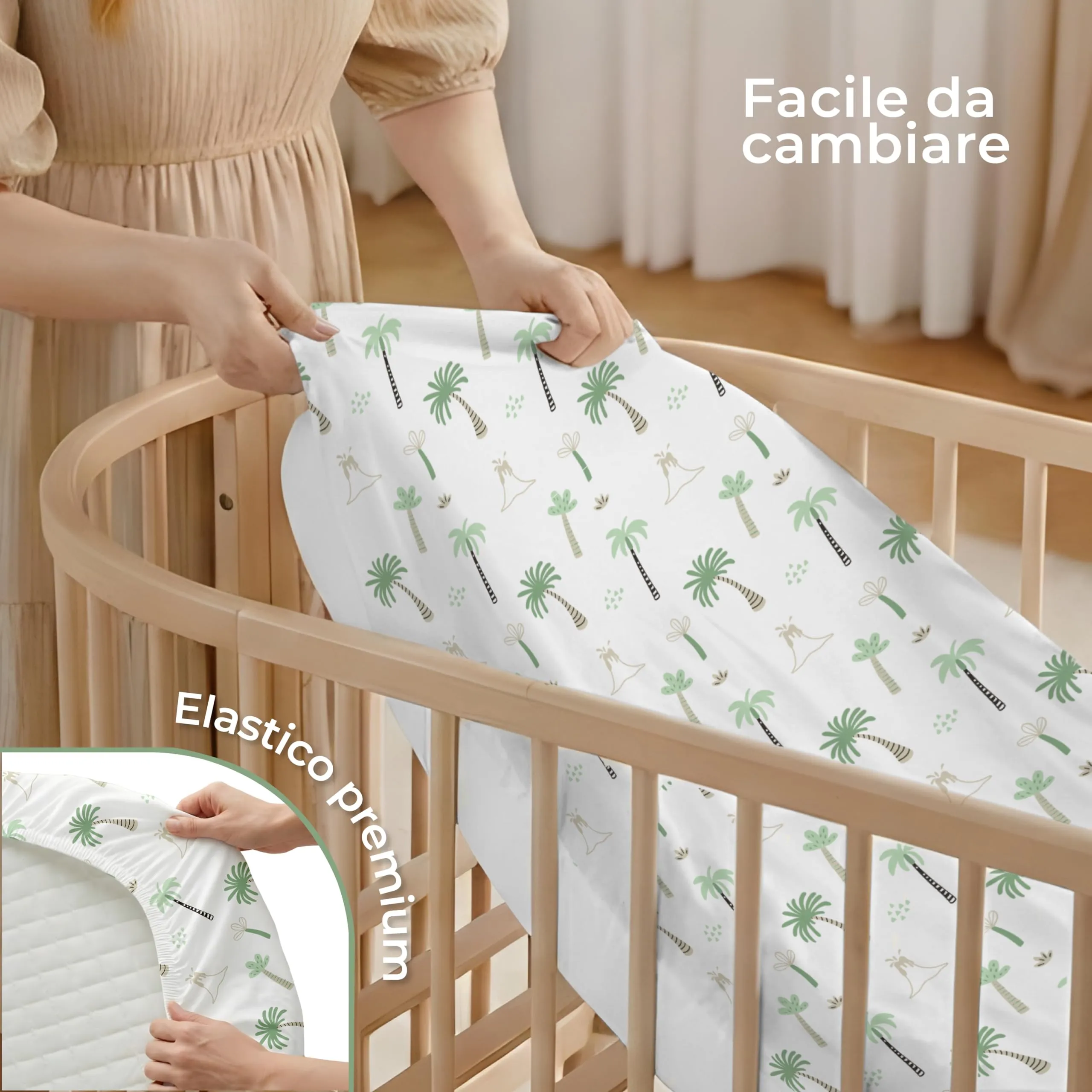 Dreamzie Set da 2 Lenzuola Culla 40x80 cm, 100% Cotone - immagine 6