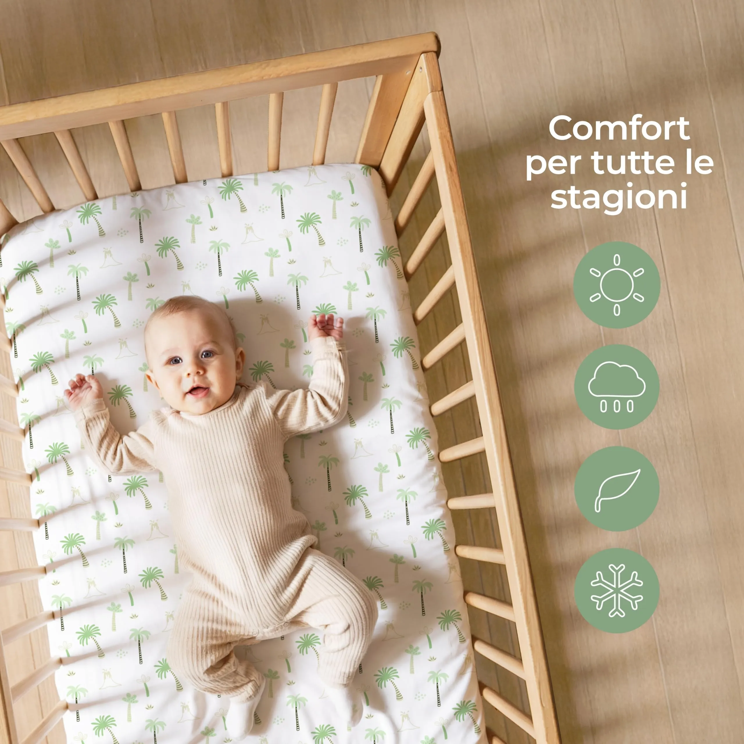 Dreamzie Set da 2 Lenzuola Culla 55x90 cm 100% Cotone - immagine 4