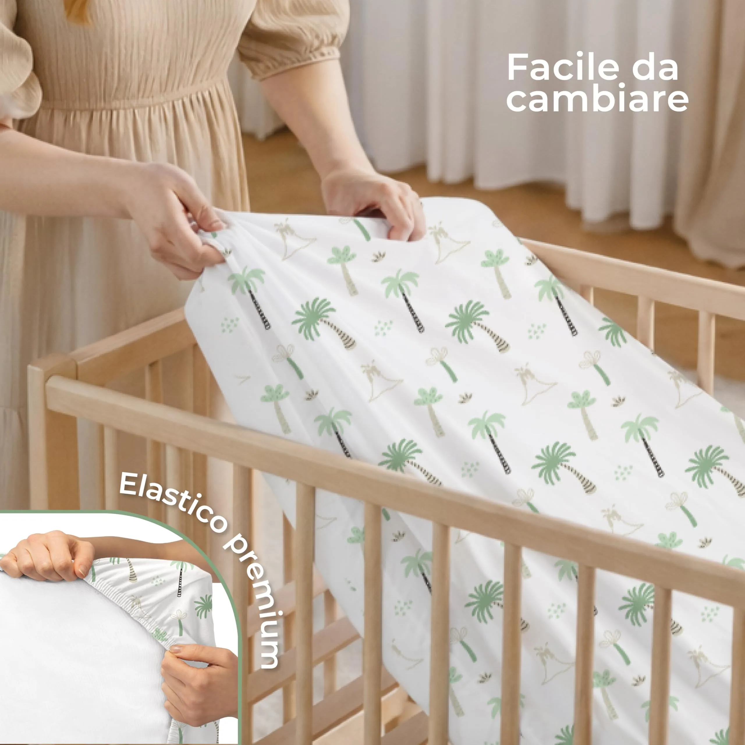Dreamzie Set da 2 Lenzuola Culla 55x90 cm 100% Cotone - immagine 6