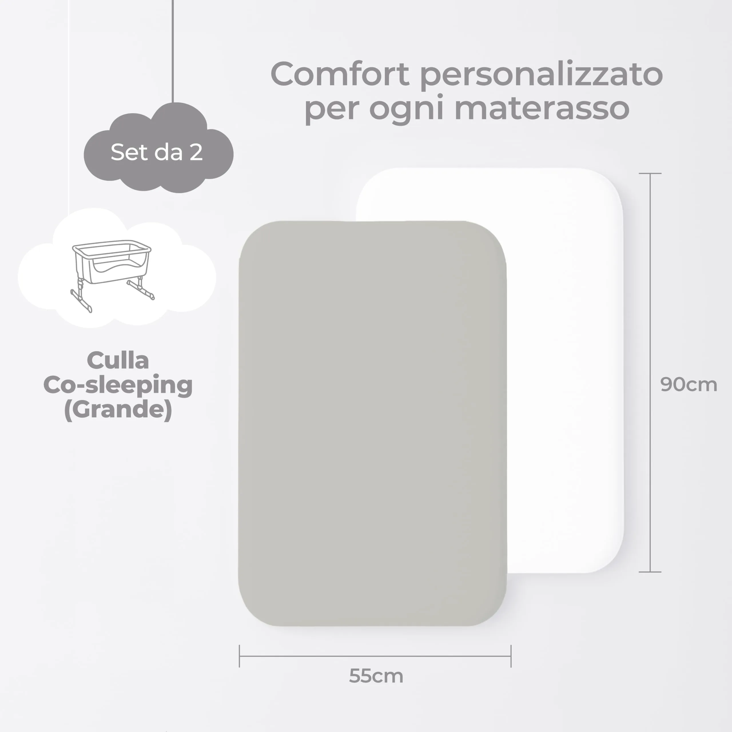 Dreamzie Set da 2 Lenzuola Culla 55x90 cm 100% Cotone - immagine 2