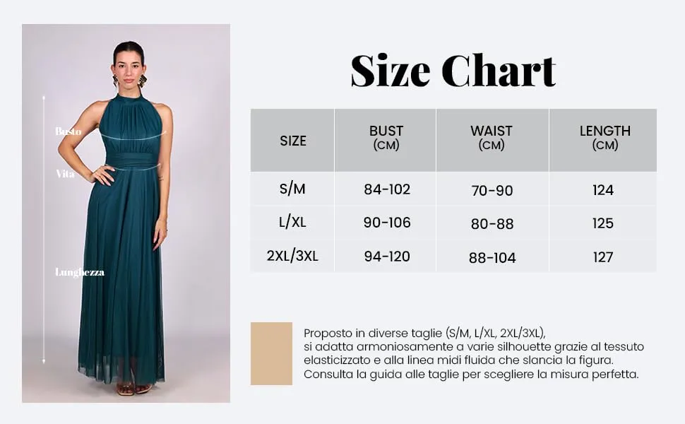 VALORIALUXE Abito Lungo Elegante Donna con Stola Coordinata, Collo Alto Senza Maniche in Tulle, Rosso Profondo - immagine 5