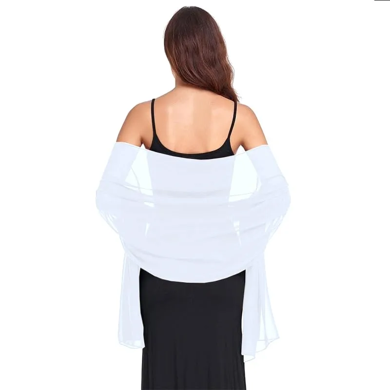 Van Der Rich Stola in Mussola di Seta Foulard Scialle Leggero Donna - Bianco - immagine 1