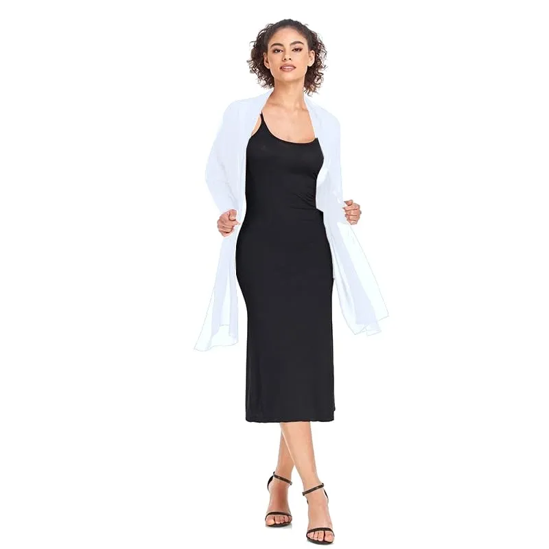 Van Der Rich Stola in Mussola di Seta Foulard Scialle Leggero Donna - Bianco - immagine 2