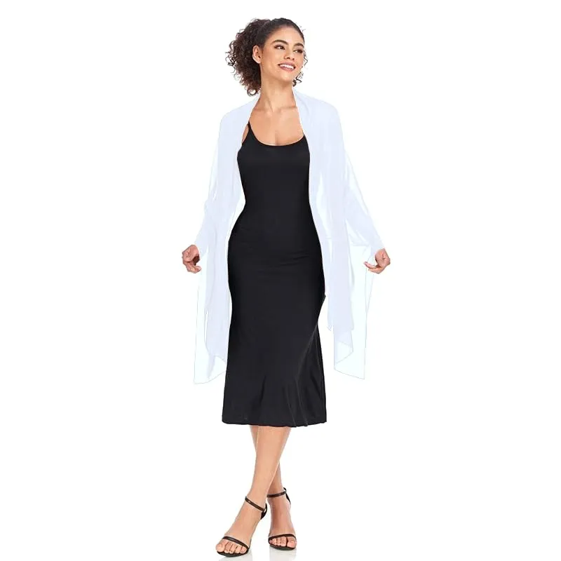 Van Der Rich Stola in Mussola di Seta Foulard Scialle Leggero Donna - Bianco - immagine 3