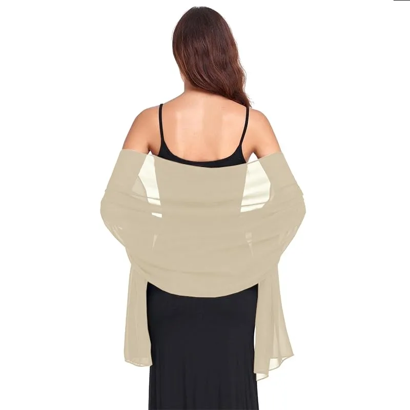 Van Der Rich Stola in Mussola di Seta Foulard Scialle Leggero Donna Beige - immagine 1