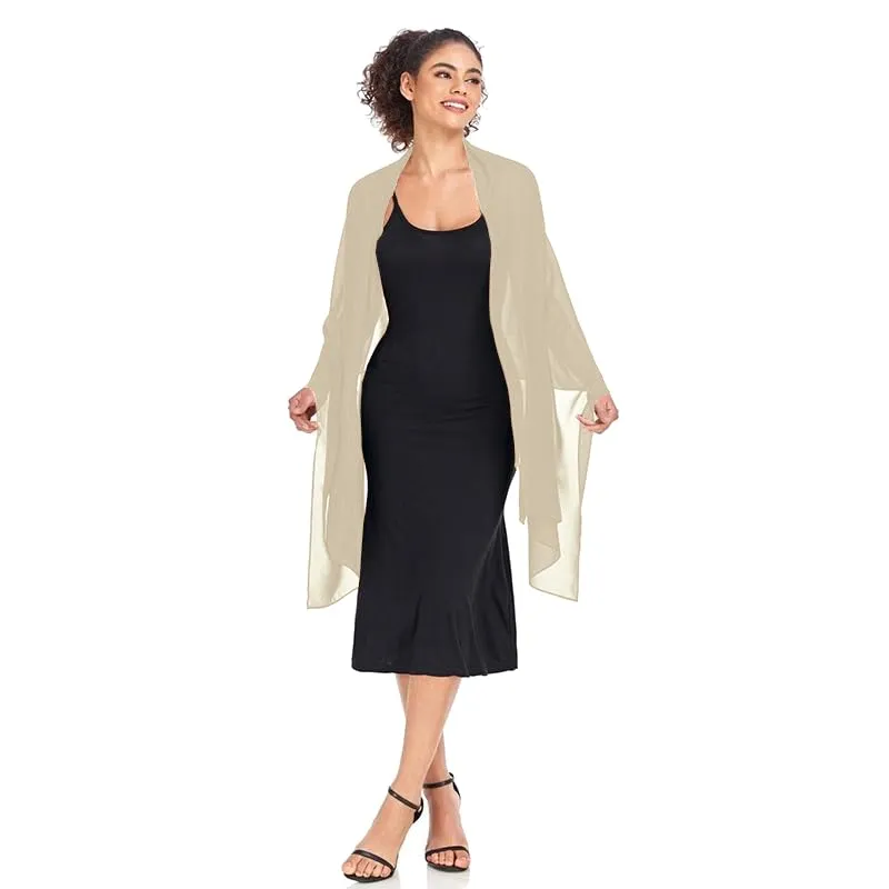 Van Der Rich Stola in Mussola di Seta Foulard Scialle Leggero Donna Beige - immagine 3