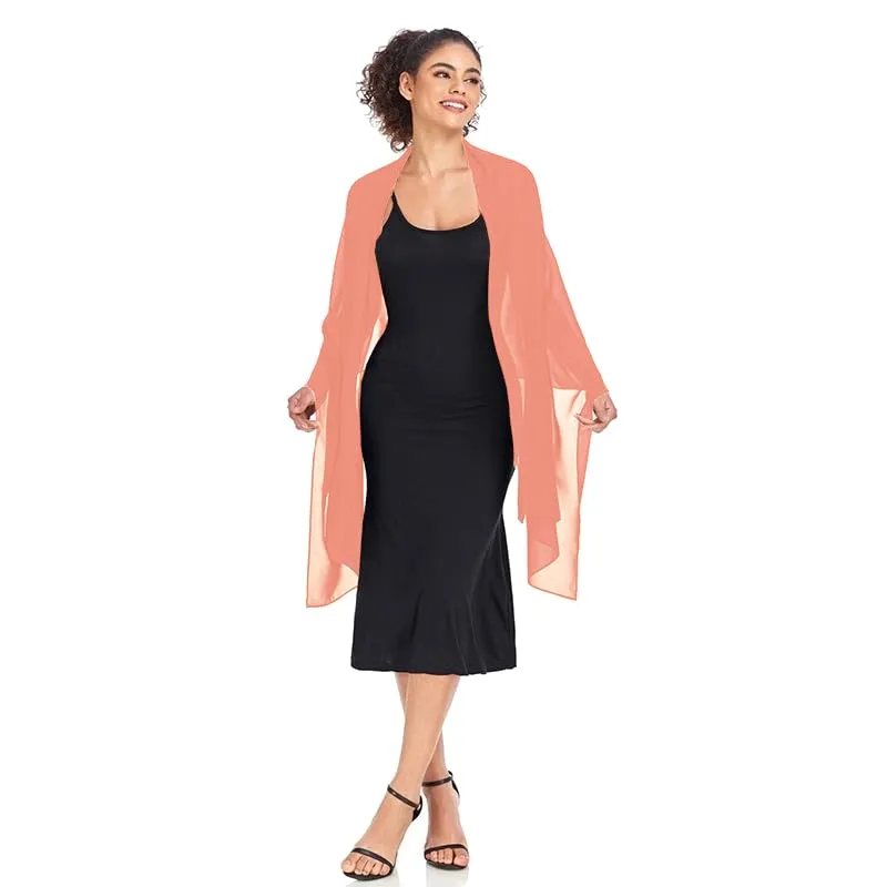 Van Der Rich Stola in Mussola di Seta Foulard Scialle Leggero Donna - Nudo - immagine 3