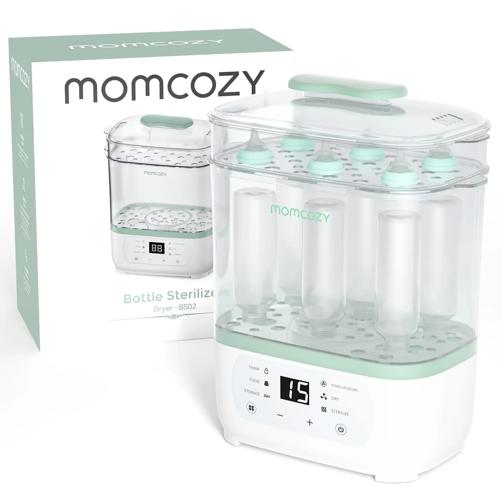 Momcozy Sterilizzatore Biberon Elettrico Multifunzione 8-in-1 a Vapore - immagine 1