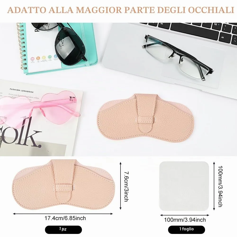 BUTBU Custodia Occhiali Morbida in Pelle PU, Rosa - immagine 2