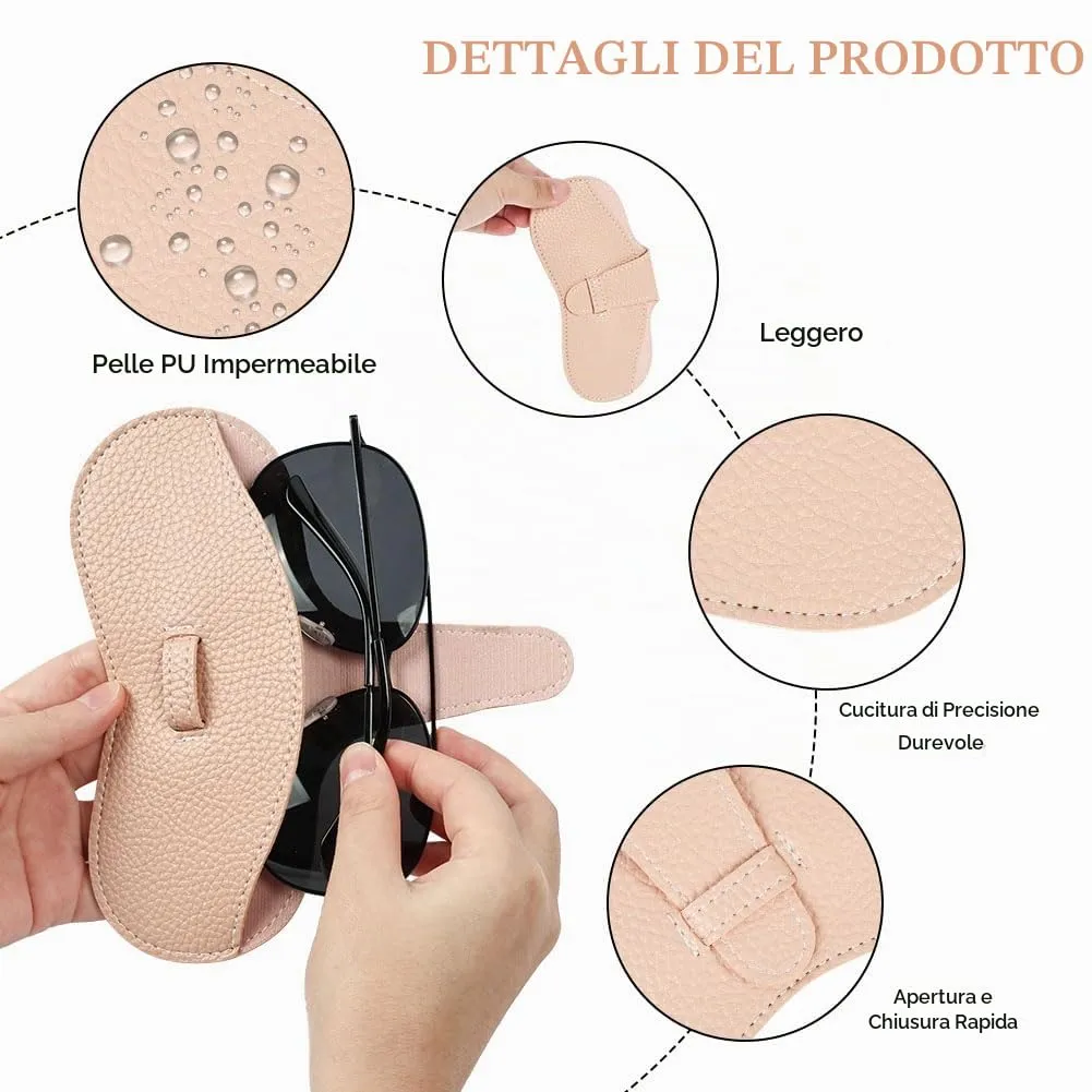 BUTBU Custodia Occhiali Morbida in Pelle PU, Rosa - immagine 4