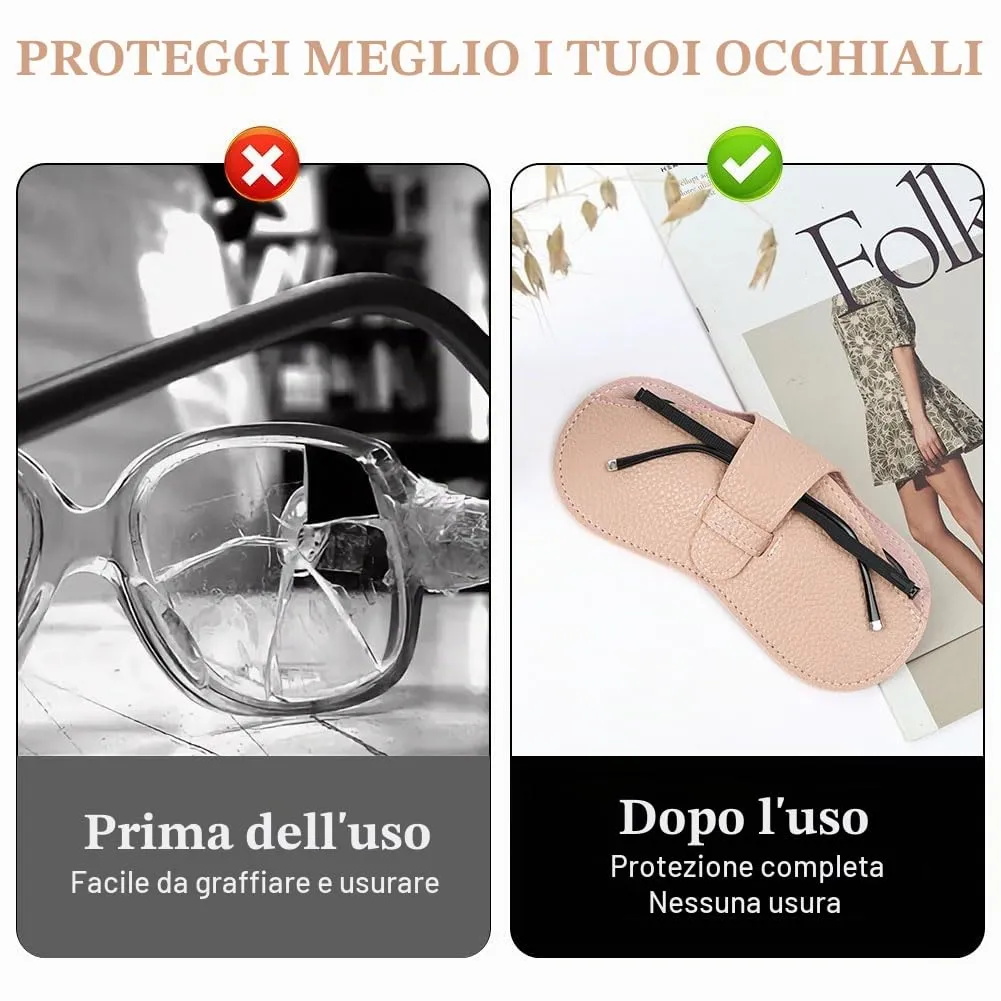 BUTBU Custodia Occhiali Morbida in Pelle PU, Rosa - immagine 6