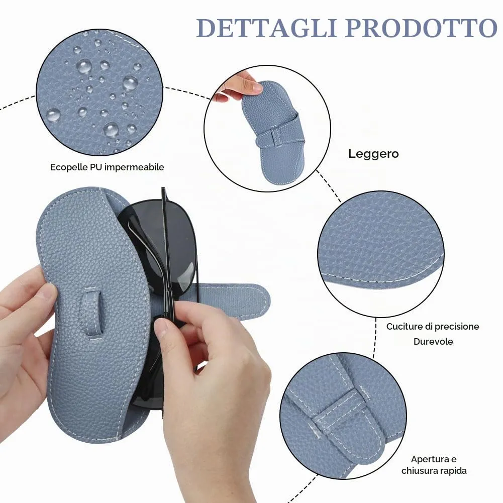 BUTBU Custodia Occhiali Morbida in Pelle PU, Blu Reale - immagine 3