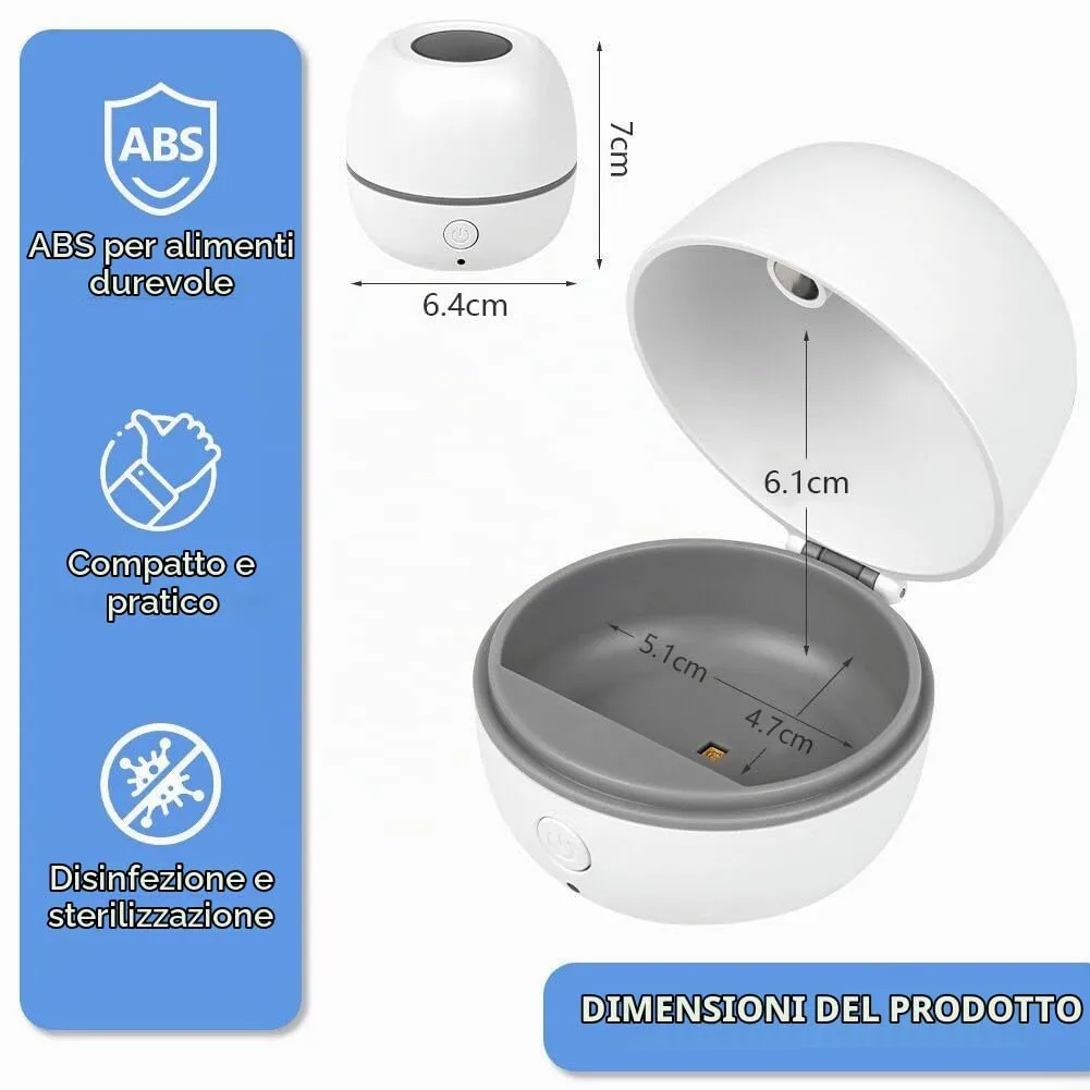 HOTUT Sterilizzatore Portatile per Ciuccio a Luce UV, Ricaricabile USB-C, Disinfettante da Viaggio - immagine 2