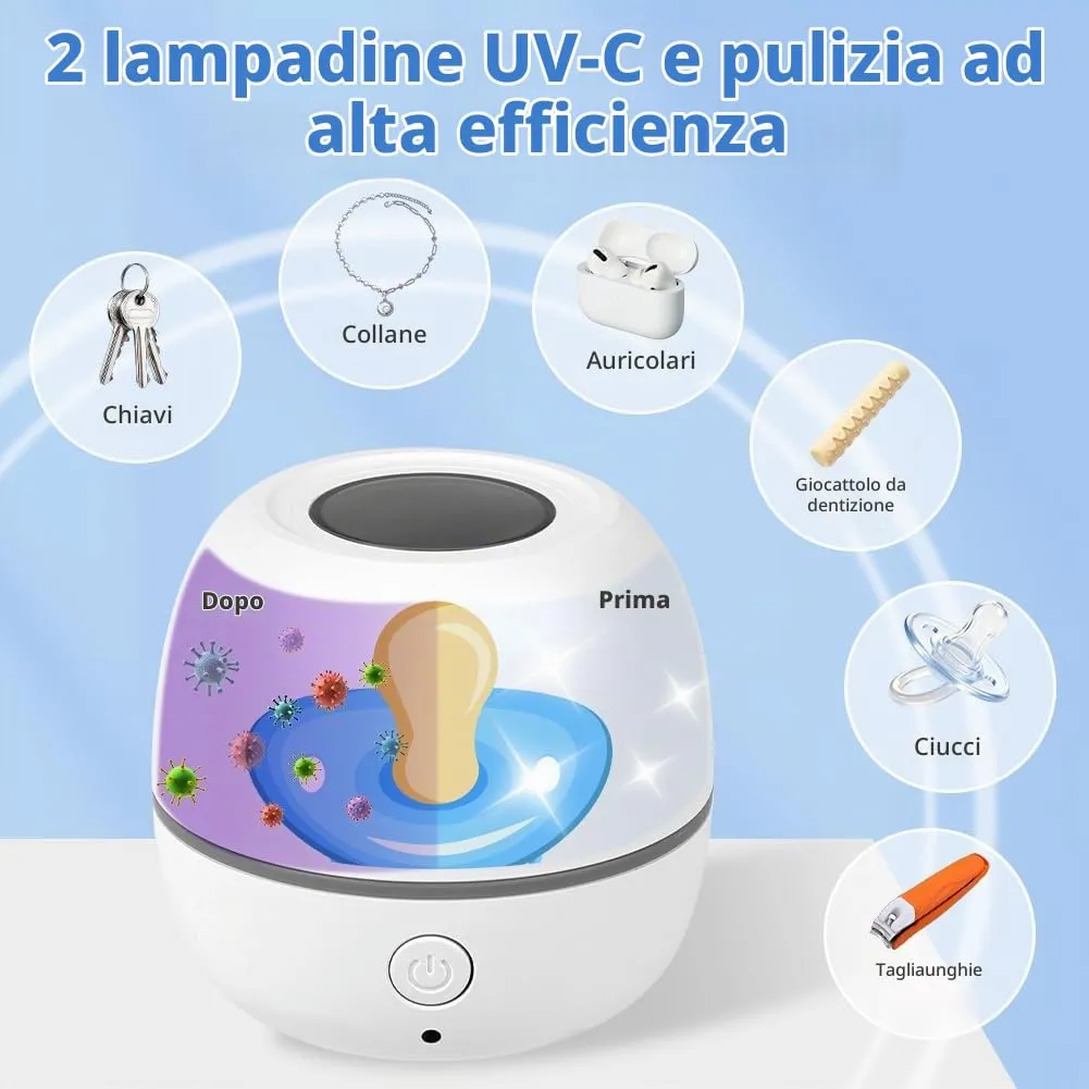 HOTUT Sterilizzatore Portatile per Ciuccio a Luce UV, Ricaricabile USB-C, Disinfettante da Viaggio - immagine 5