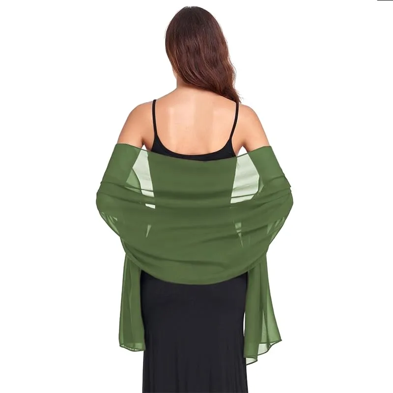 Van Der Rich Stola in Mussola di Seta Foulard Scialle Leggero Donna Cachi Chiaro - immagine 1
