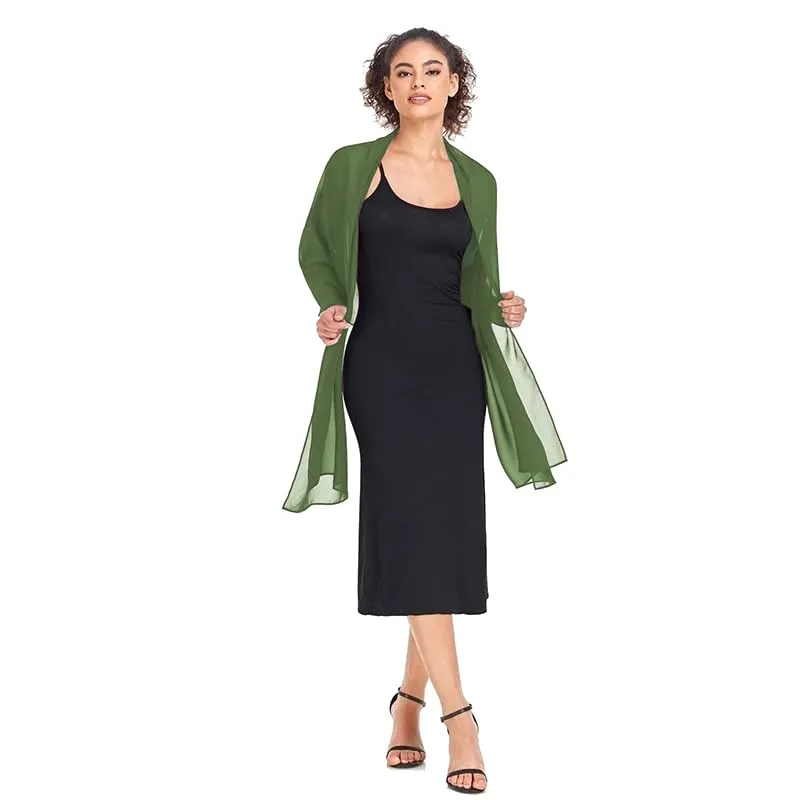 Van Der Rich Stola in Mussola di Seta Foulard Scialle Leggero Donna Cachi Chiaro - immagine 2