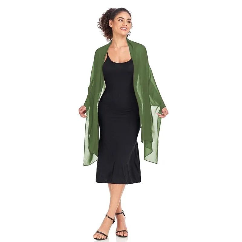 Van Der Rich Stola in Mussola di Seta Foulard Scialle Leggero Donna Cachi Chiaro - immagine 3