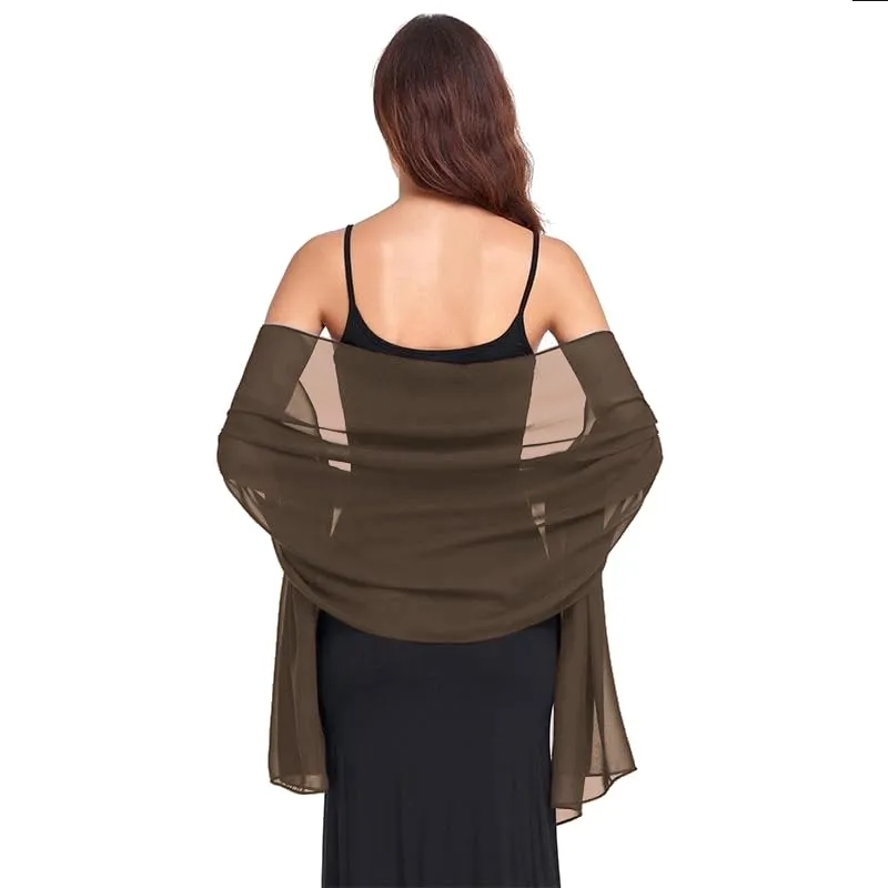 Van Der Rich Stola in Mussola di Seta Foulard Scialle Leggero Donna - 9-Taupe - immagine 1