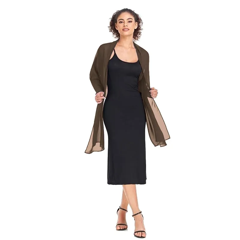 Van Der Rich Stola in Mussola di Seta Foulard Scialle Leggero Donna - 9-Taupe - immagine 2