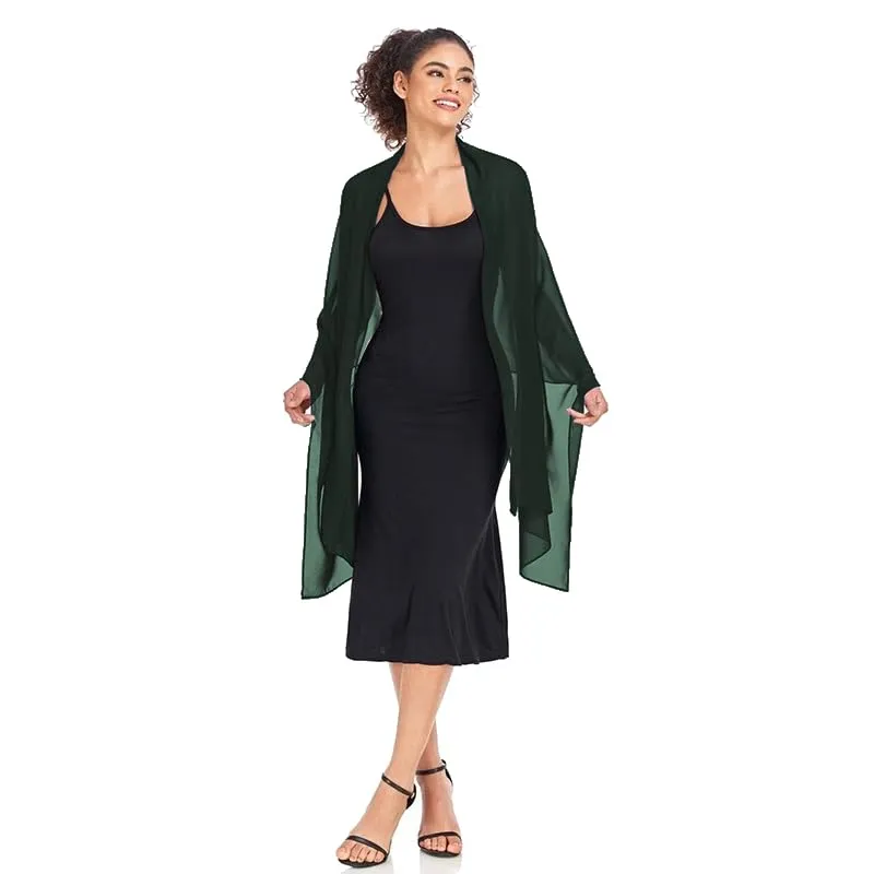Van Der Rich Stola in Mussola di Seta Foulard Scialle Leggero Donna Abete - immagine 3