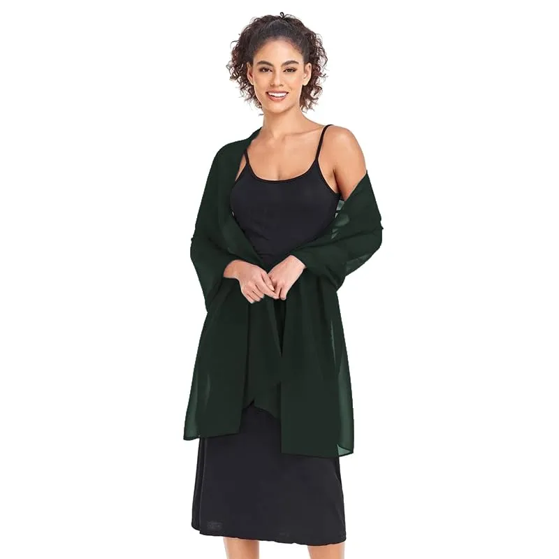 Van Der Rich Stola in Mussola di Seta Foulard Scialle Leggero Donna Abete - immagine 4