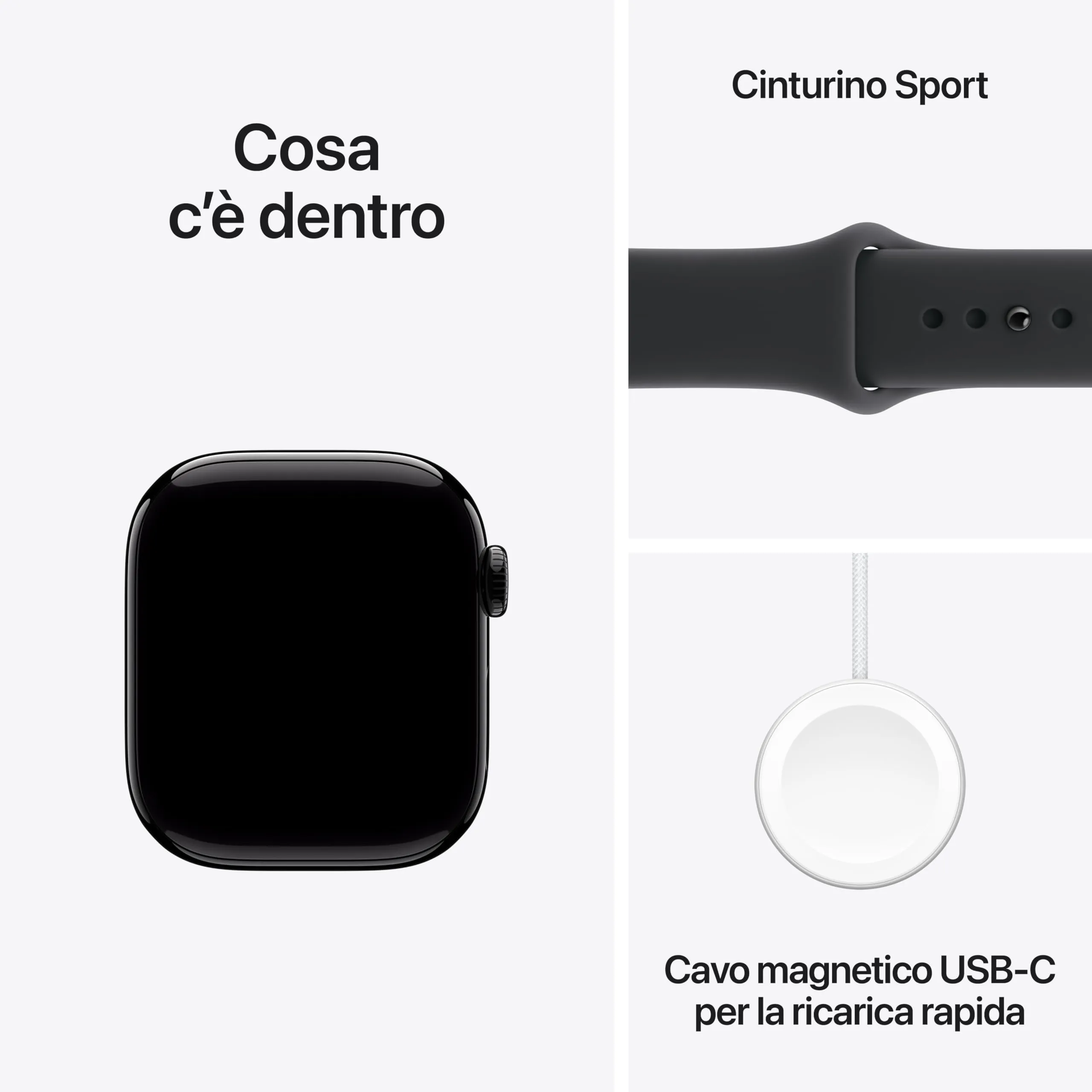 Apple Watch Series 11 GPS + Cellular, 42 mm Alluminio Jet Black, Cinturino Sport Nero - S/M - immagine 6