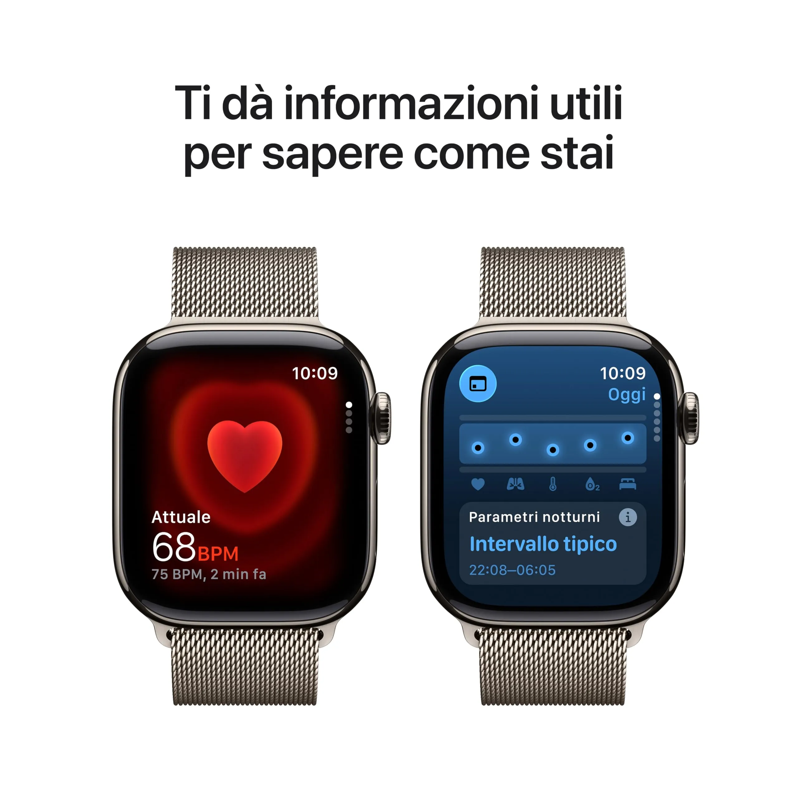 Apple Watch Series 11 GPS + Cellular, Cassa 42 mm, Titanio naturale con Loop in maglia milanese naturale - immagine 4