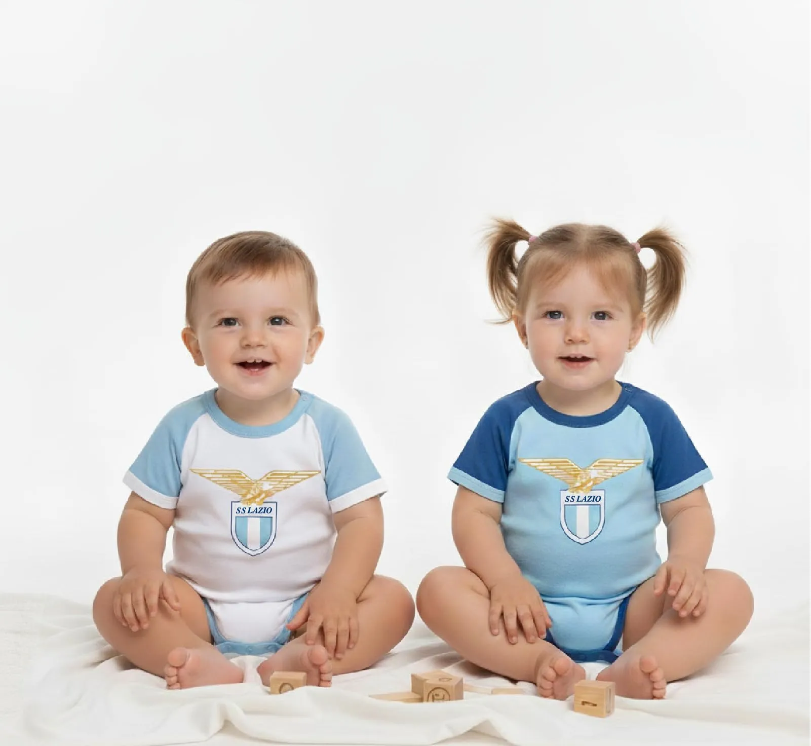 SS Lazio Set 2 Body Manica Corta Neonato, 3-6 mesi - immagine 4