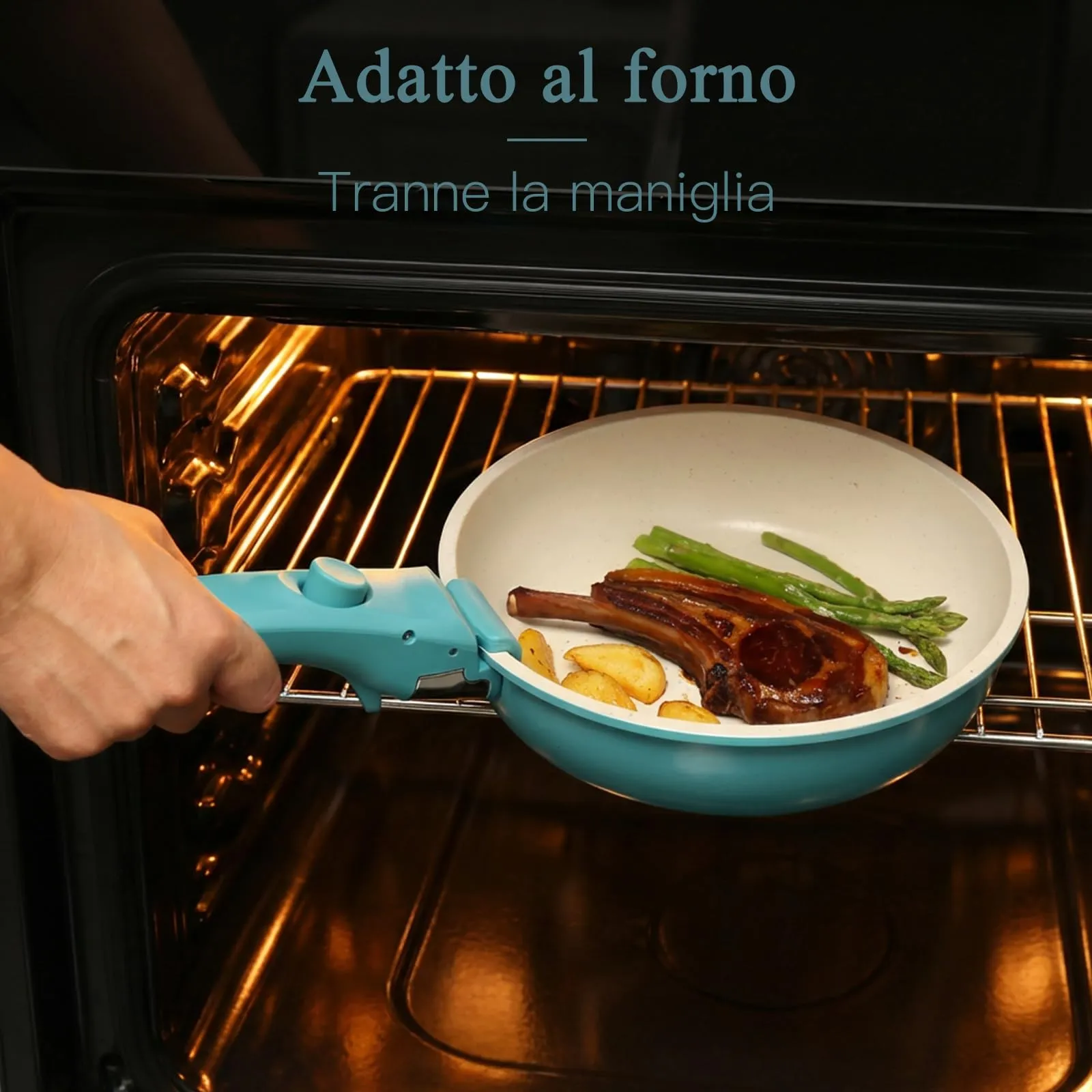 GiPP Set di Padelle Antiaderente 5 Pezzi, Compatibile Induzione, Blu - immagine 6