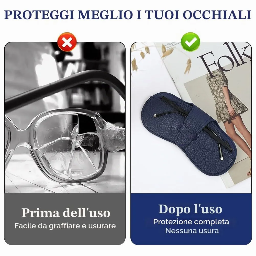 BUTBU Custodia Occhiali Morbida in Pelle PU, Blu Scuro - immagine 6