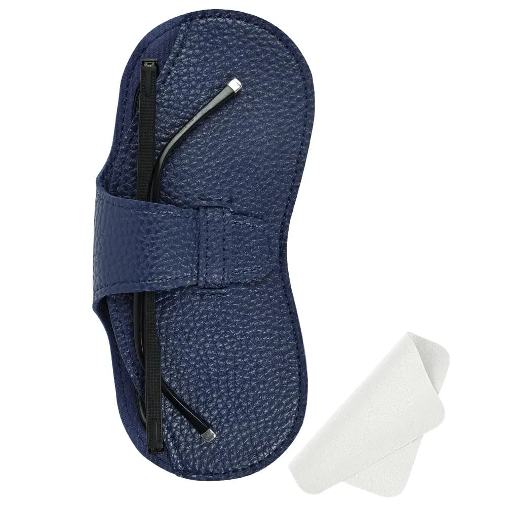 BUTBU Custodia Occhiali Morbida in Pelle PU, Blu Scuro - immagine 8