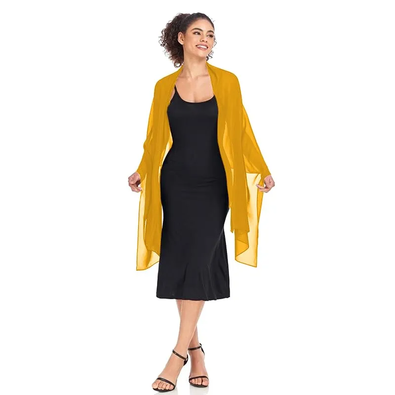 Van Der Rich Stola in Mussola di Seta Foulard Scialle Leggero Donna - Senape - immagine 3