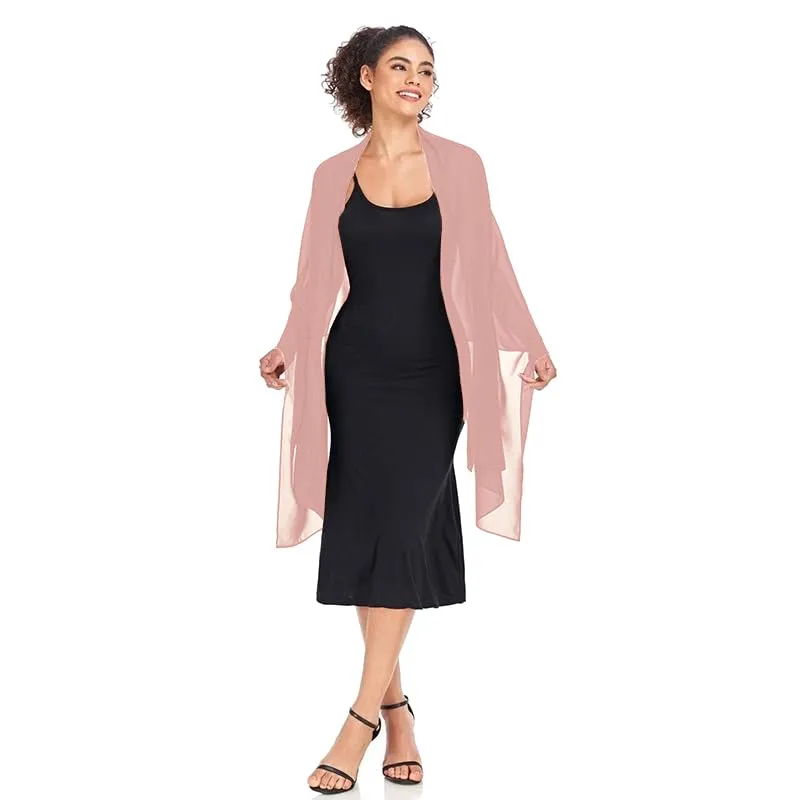 Van Der Rich Stola in Mussola di Seta Foulard Scialle Leggero Donna Rosa - immagine 3