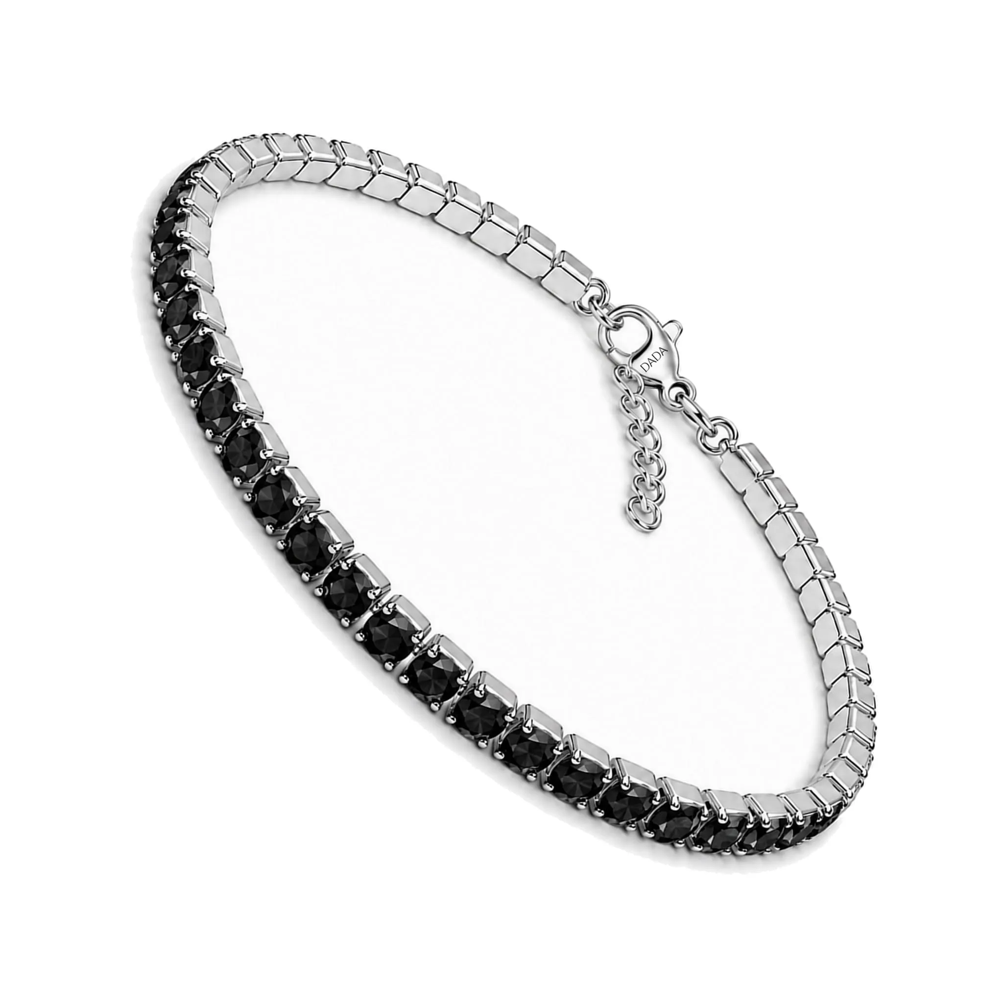 Dada Gioielli Bracciale Tennis Donna Zirconi 3 mm Acciaio Inossidabile 17+3 cm (Nero) - immagine 1