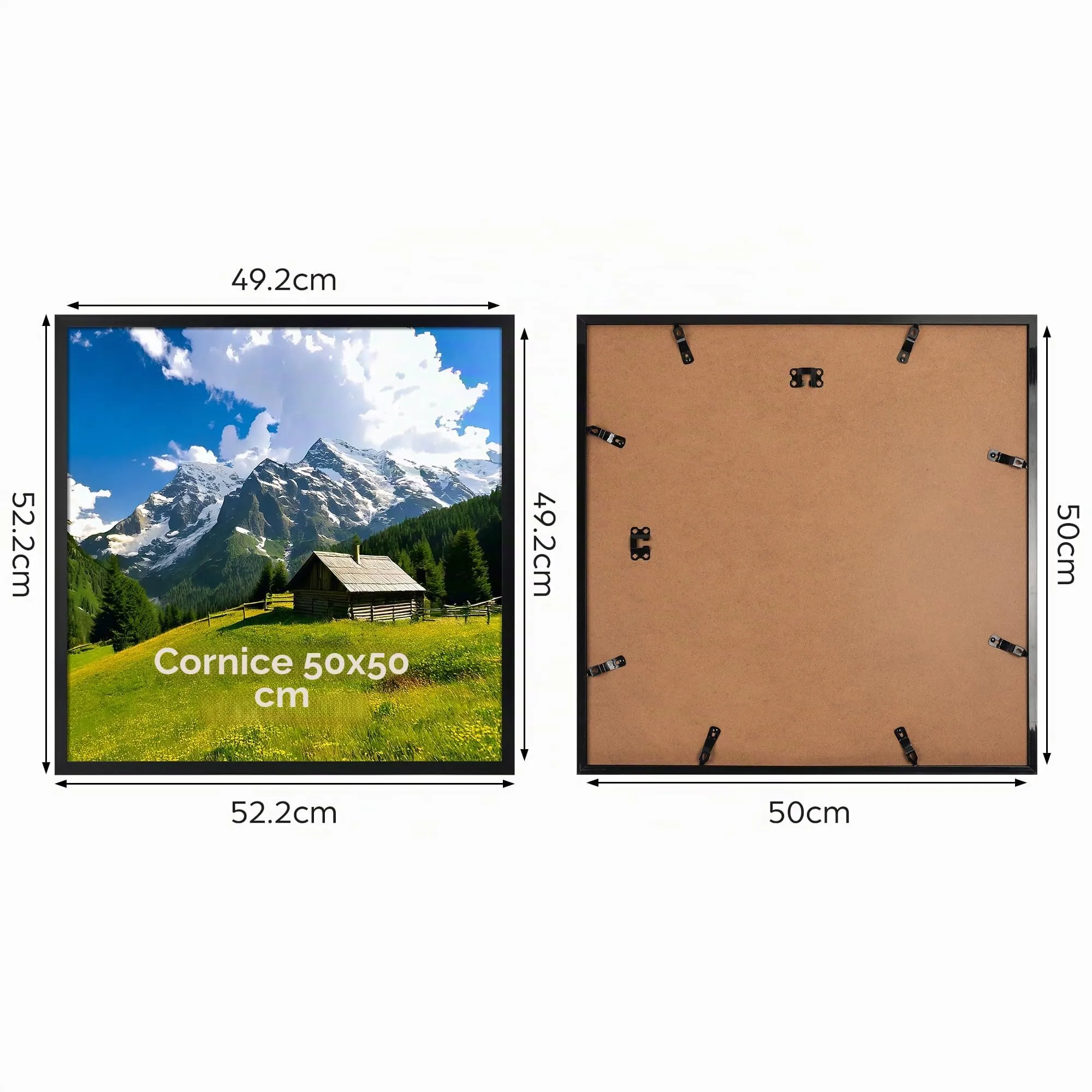 Ditwis Cornice Quadrata 50x50 cm Nera - immagine 2