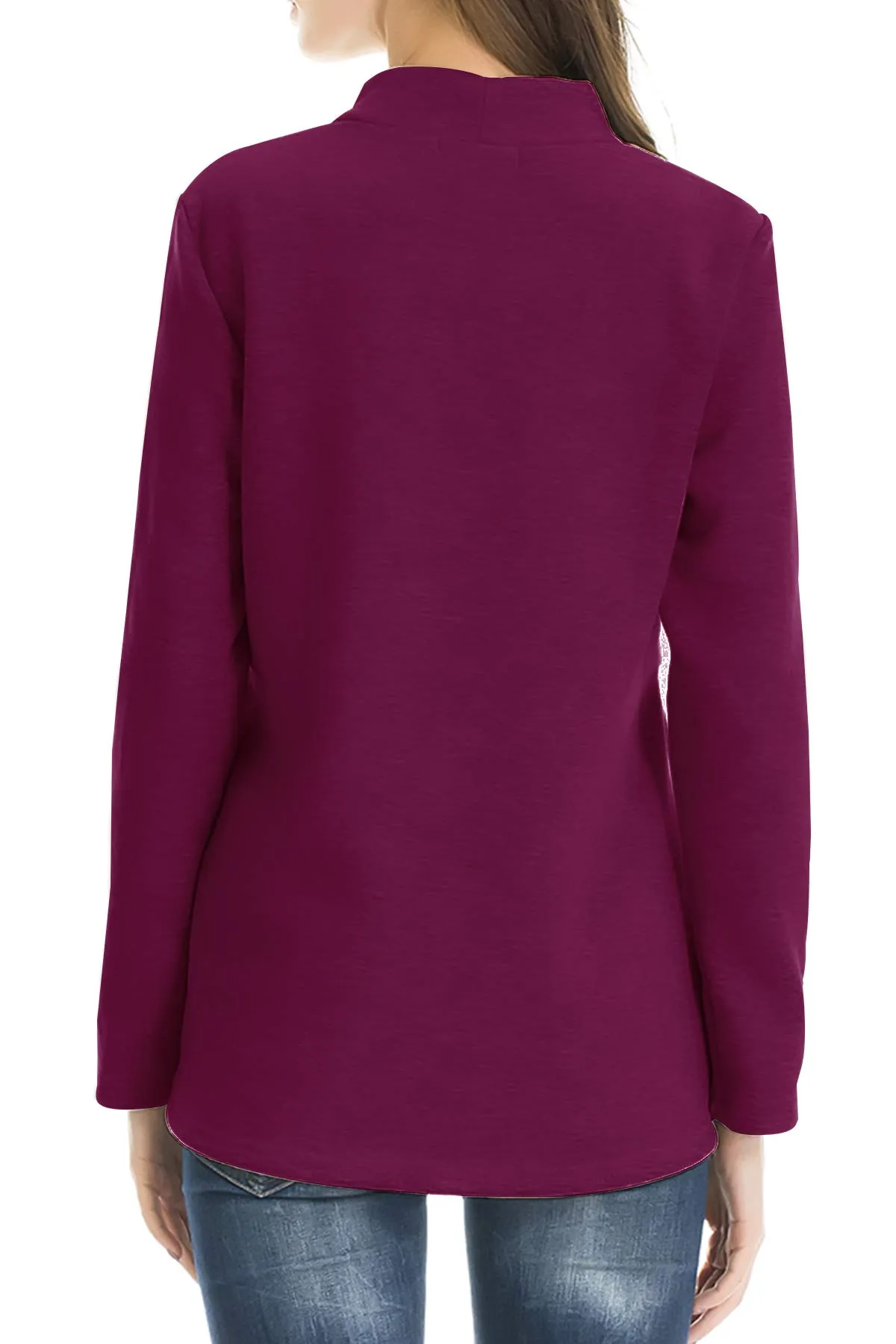 Smallshow Abbigliamento da Allattamento Invernale a Manica Lunga da Donna, M, Wine - immagine 3