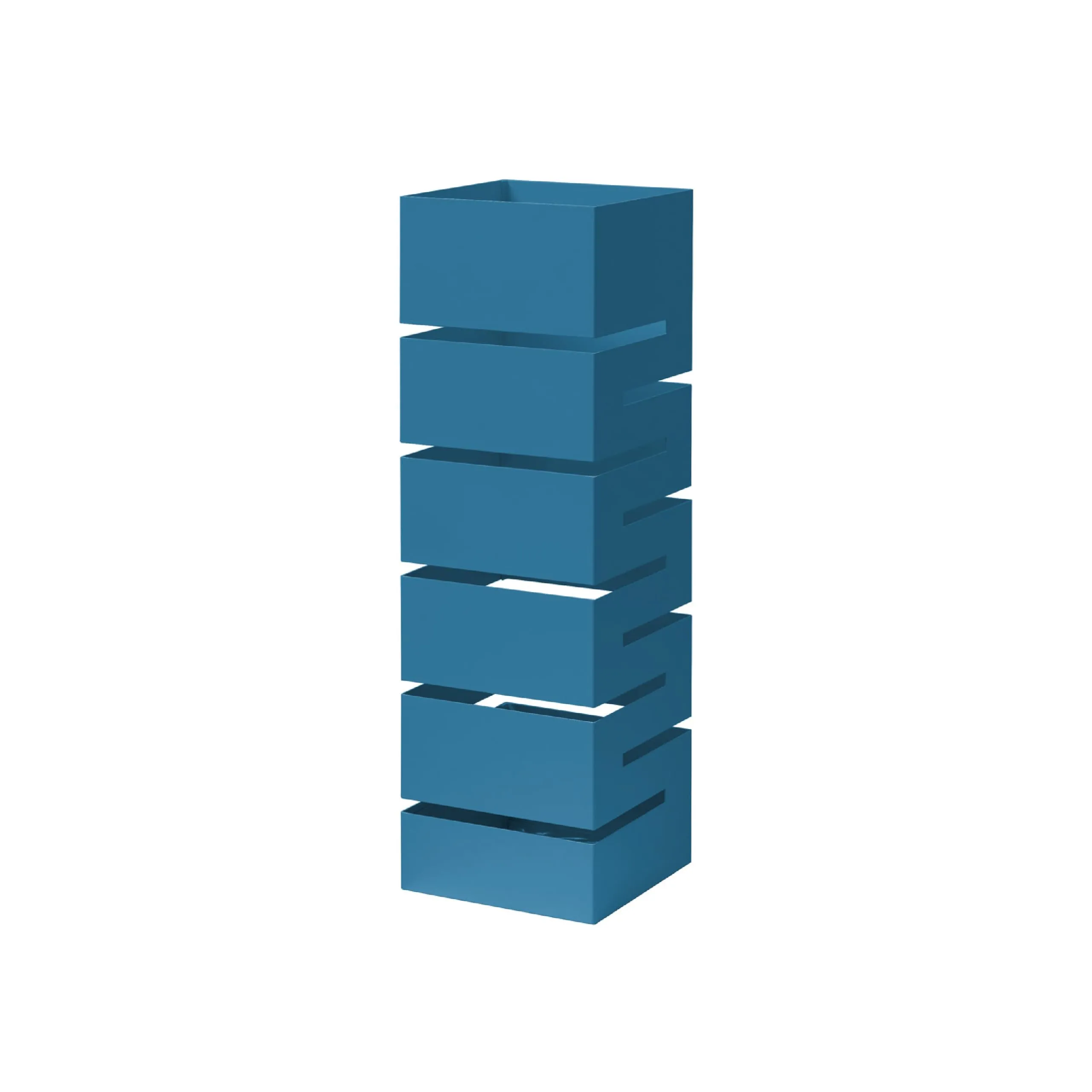 Baroni Home Portaombrelli in Metallo Geometrico con 2 Gancini e Vaschetta Scolapioggia Rimovibile, 15,5x15,5x49 cm, Blu - immagine 1