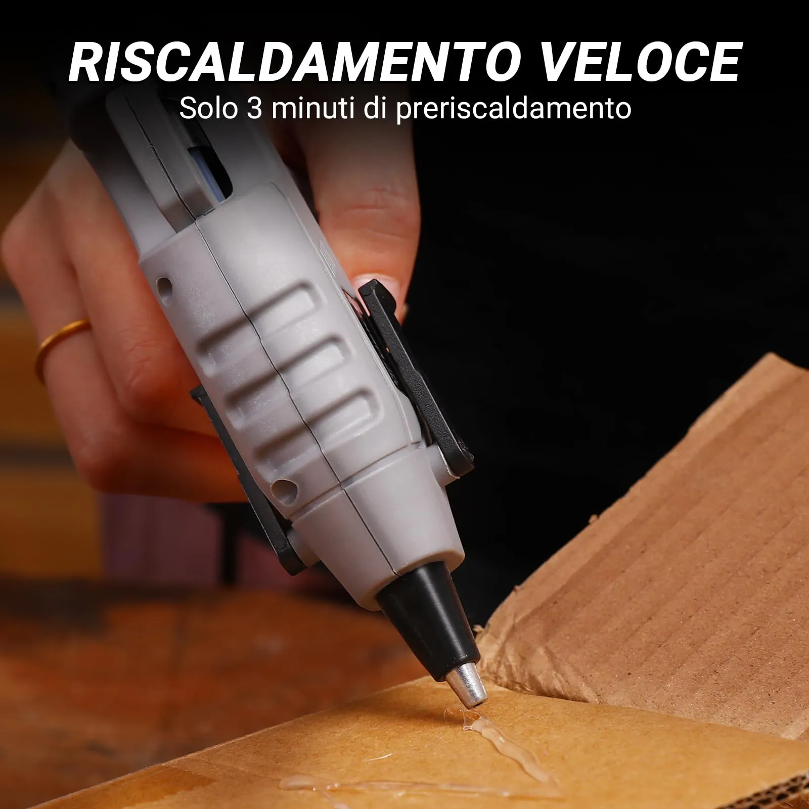 DEKOPRO Pistola per colla a caldo 20W con 30 stick di colla - immagine 9