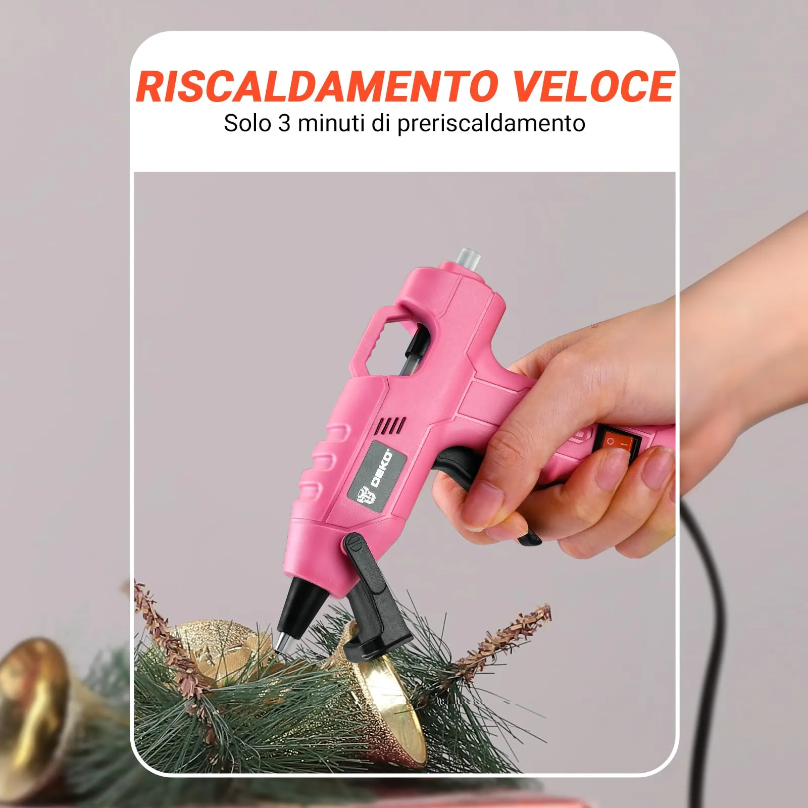 DEKOPRO Mini Pistola per Colla a Caldo 20W con 30 Bastoncini di Colla - immagine 7