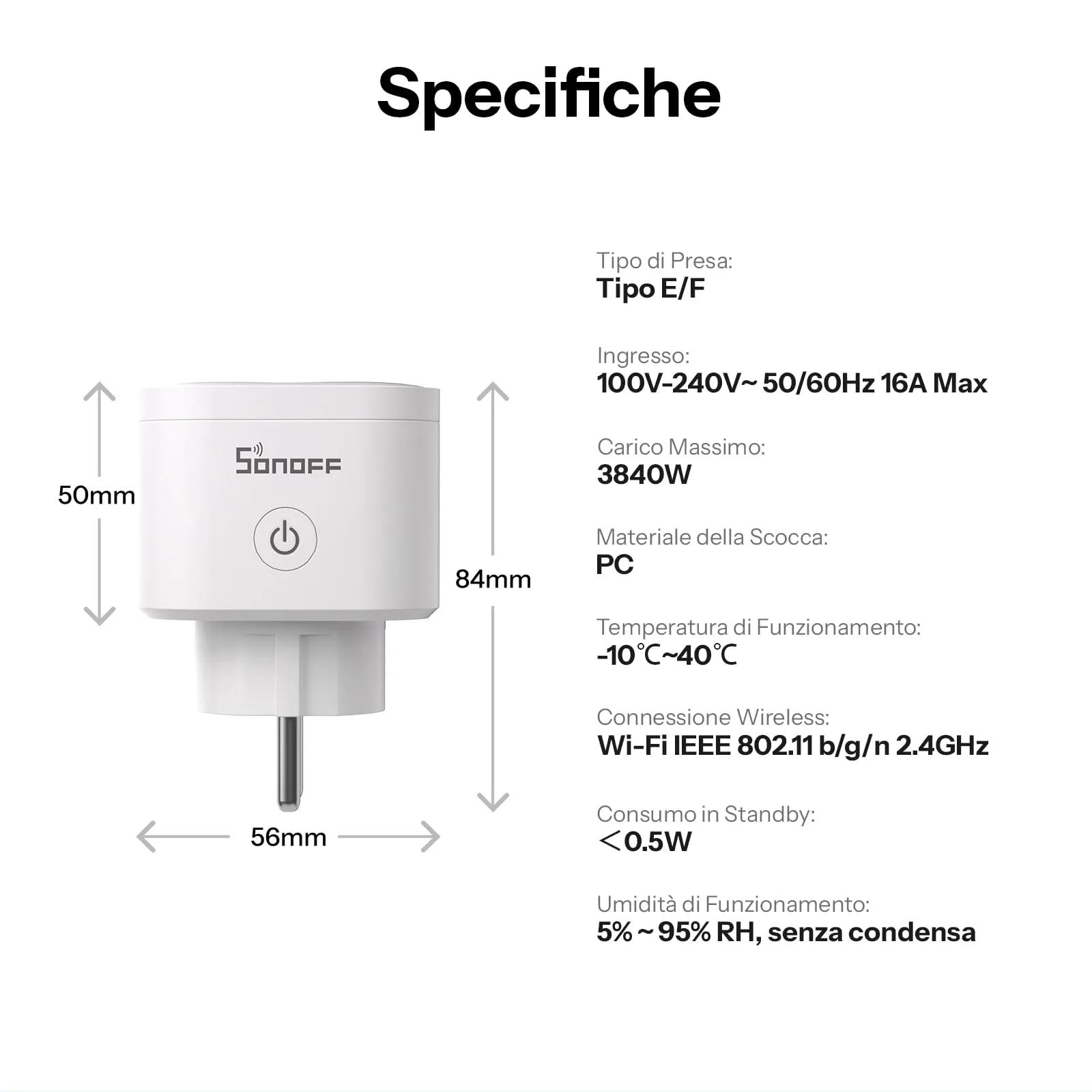 SONOFF S61s Presa Intelligente WiFi 16A/3840W con Monitoraggio Energetico (Confezione da 4) - immagine 9