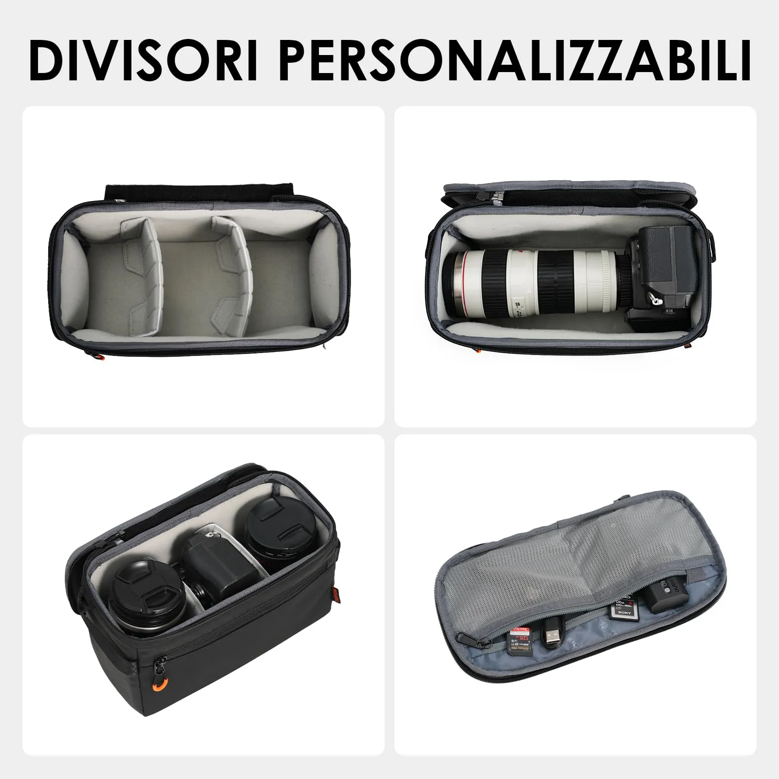 Tarion Inserto Borsa Fotografica per Zaino Reflex e Obiettivi, XS - immagine 2