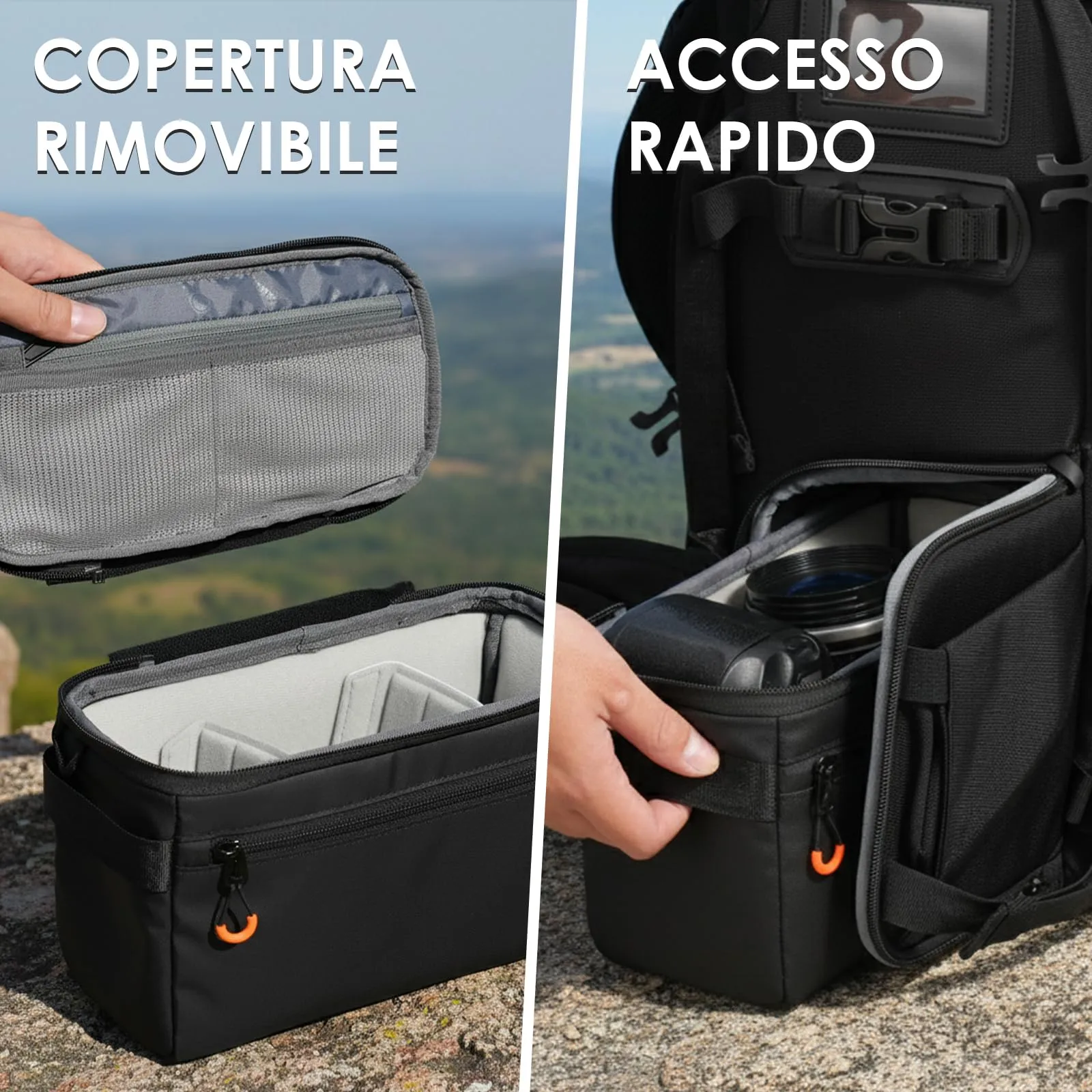 Tarion Inserto Borsa Fotografica per Zaino Reflex e Obiettivi, XS - immagine 3