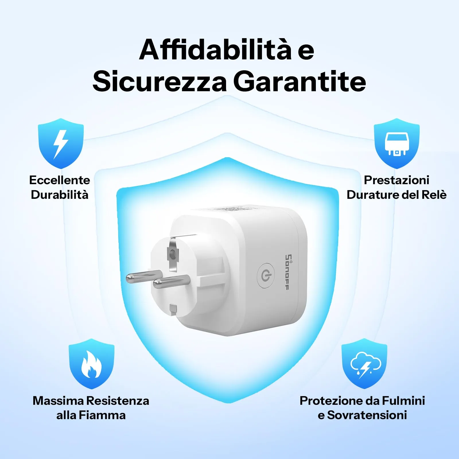 SONOFF S61s Presa Intelligente 16A/3840W WiFi con Monitoraggio Energetico, Compatibile con Alexa, Google, Homekit, SmartThings & Matter - immagine 6
